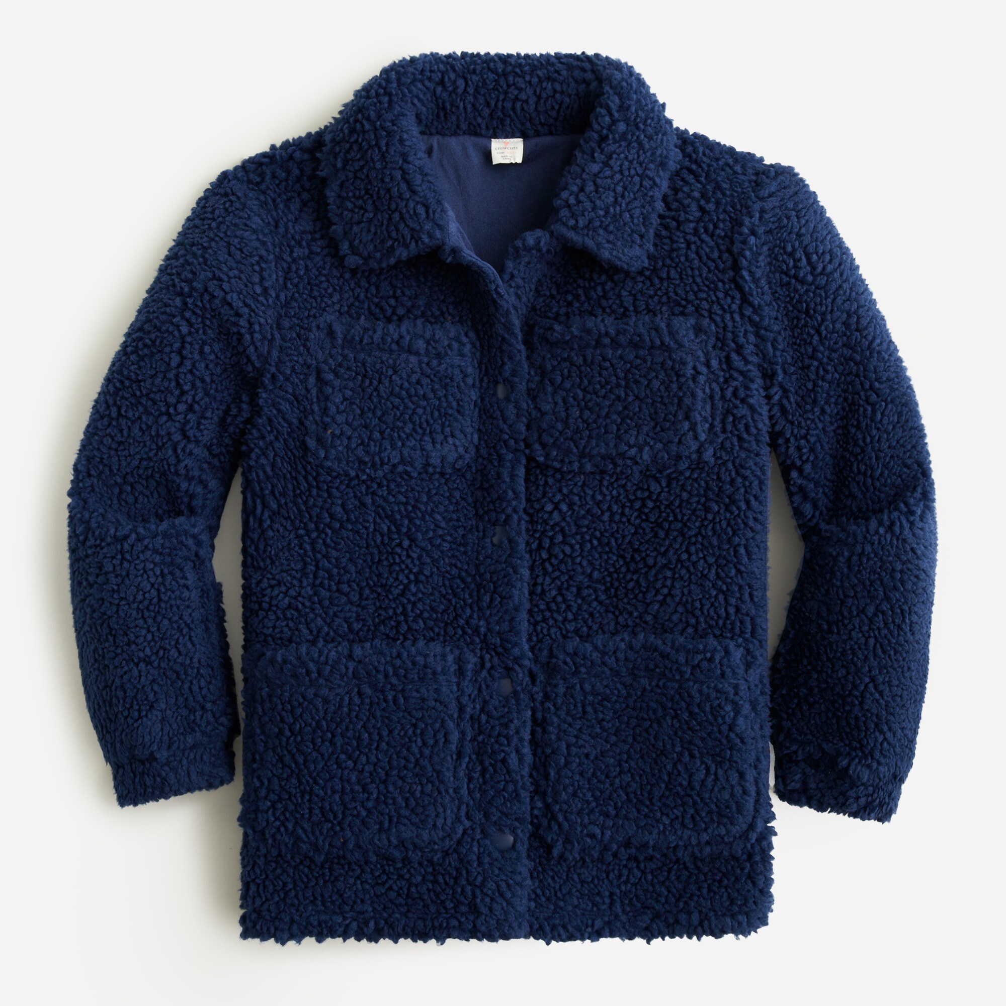 Girls' shirt-jacket in sherpa