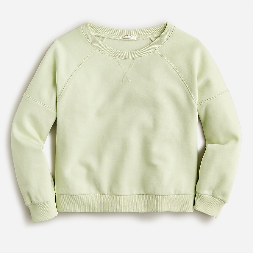 j.crew: girls' raglan-sleeve crewneck for girls, right side, view zoomed