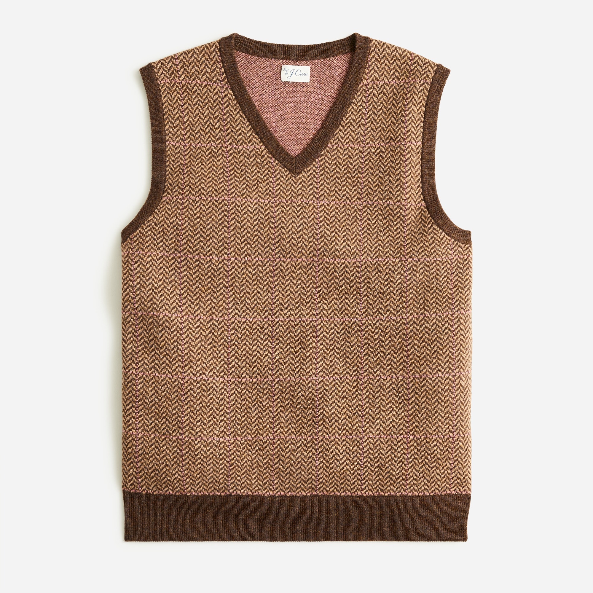 Wool-blend herringbone sweater-vest