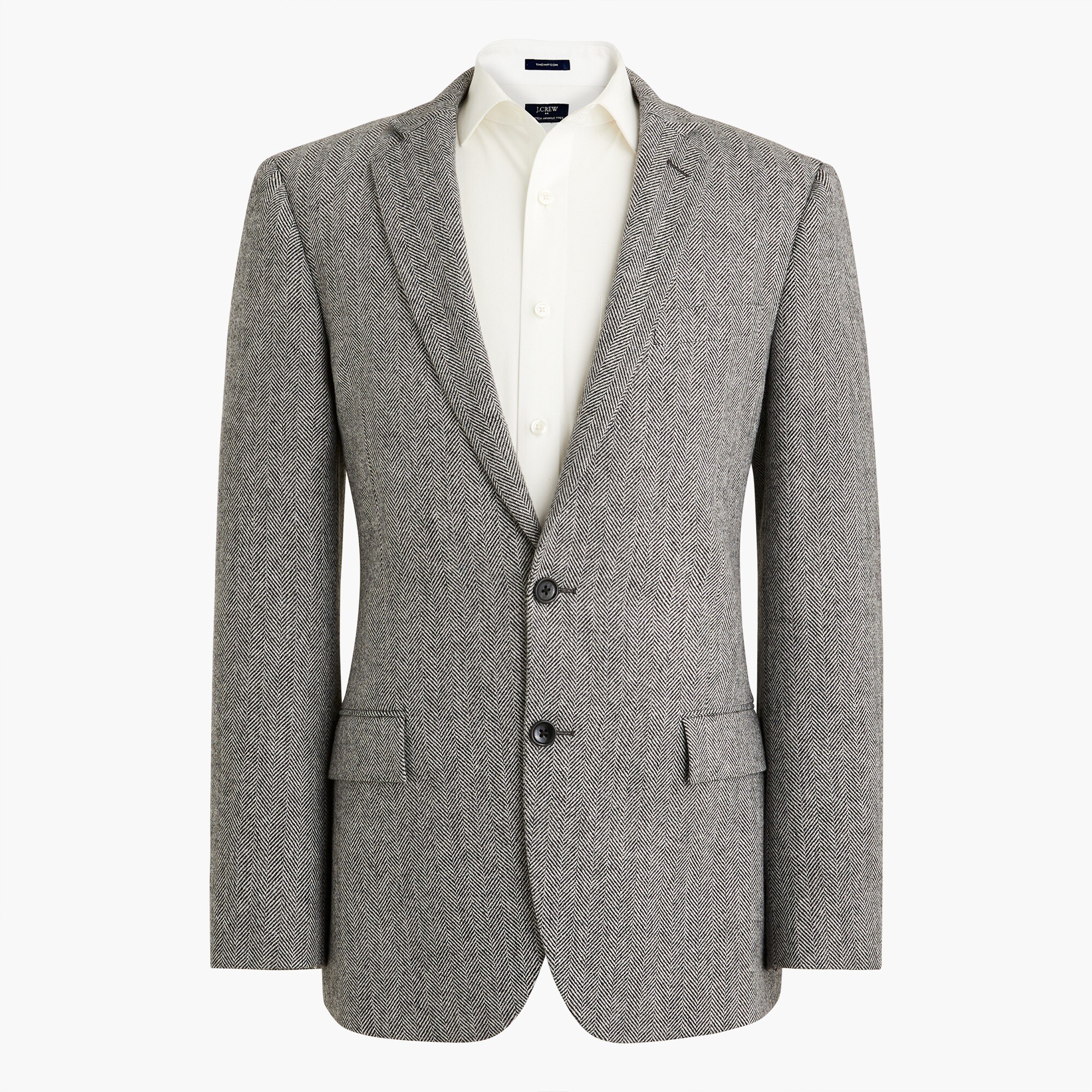 slim-fit herringbone blazer for men