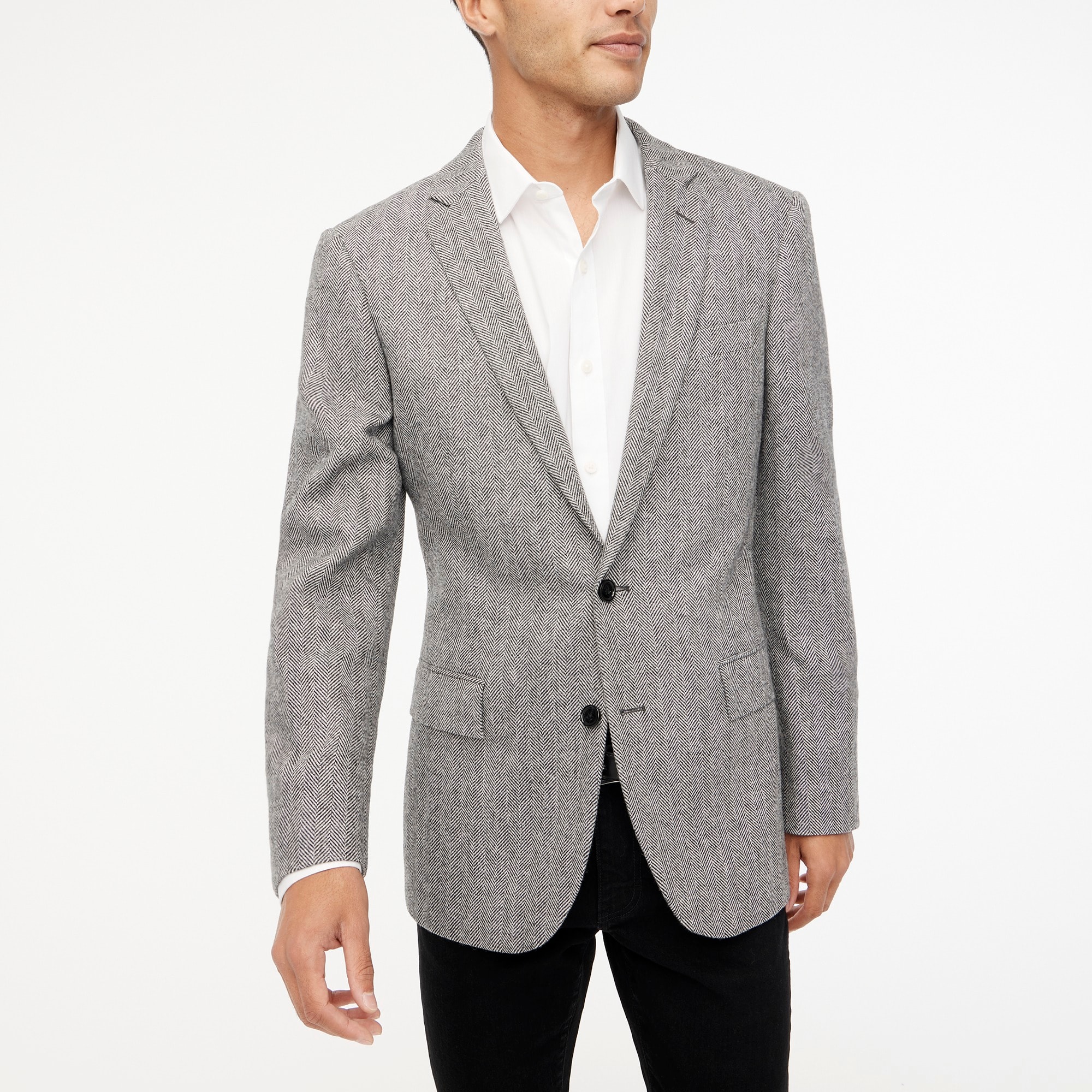 Factory Slim fit Herringbone Blazer For Men