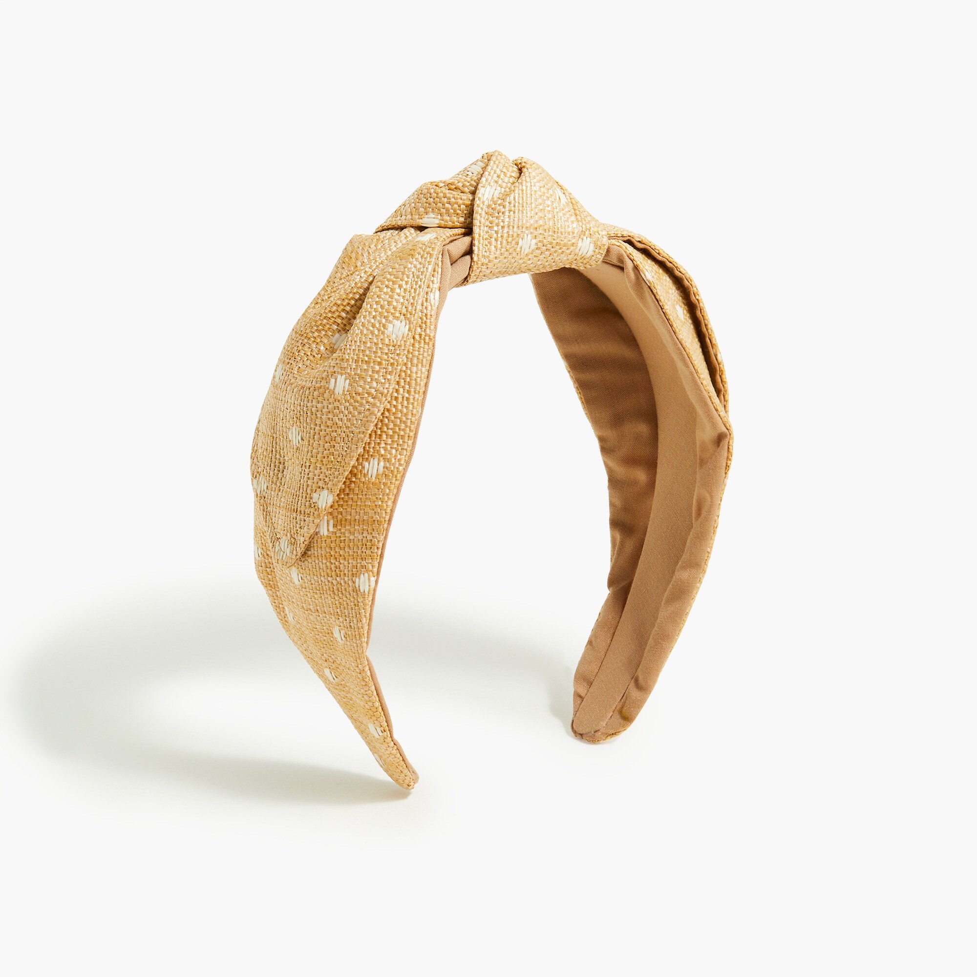 Polka-dot raffia knot headband