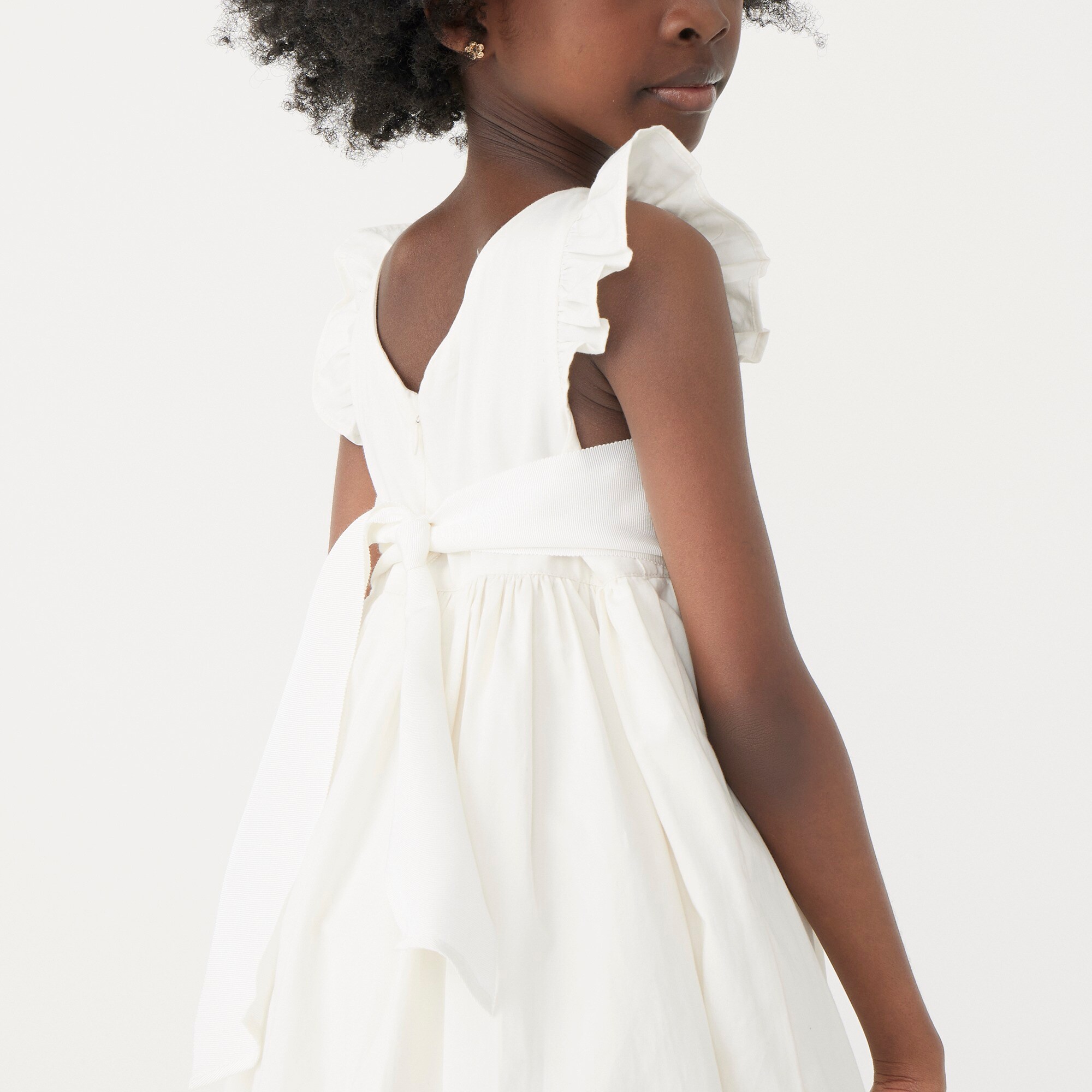 Girls' flutter-sleeve dress