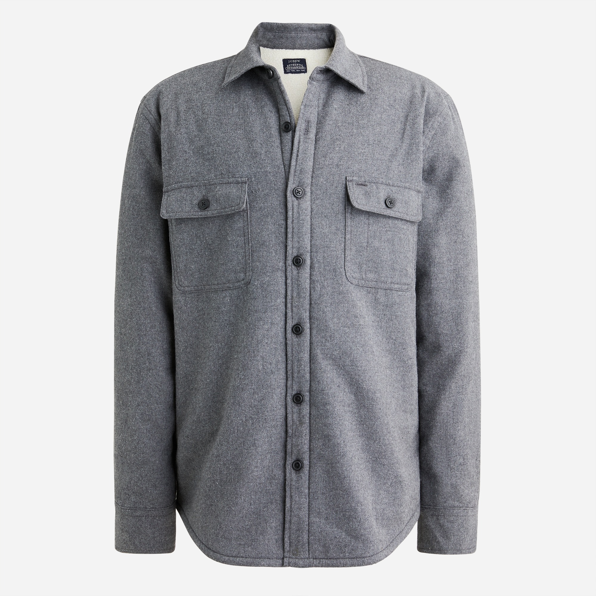 Sherpa-lined Flannel Shirt-jacket For Men | Factory