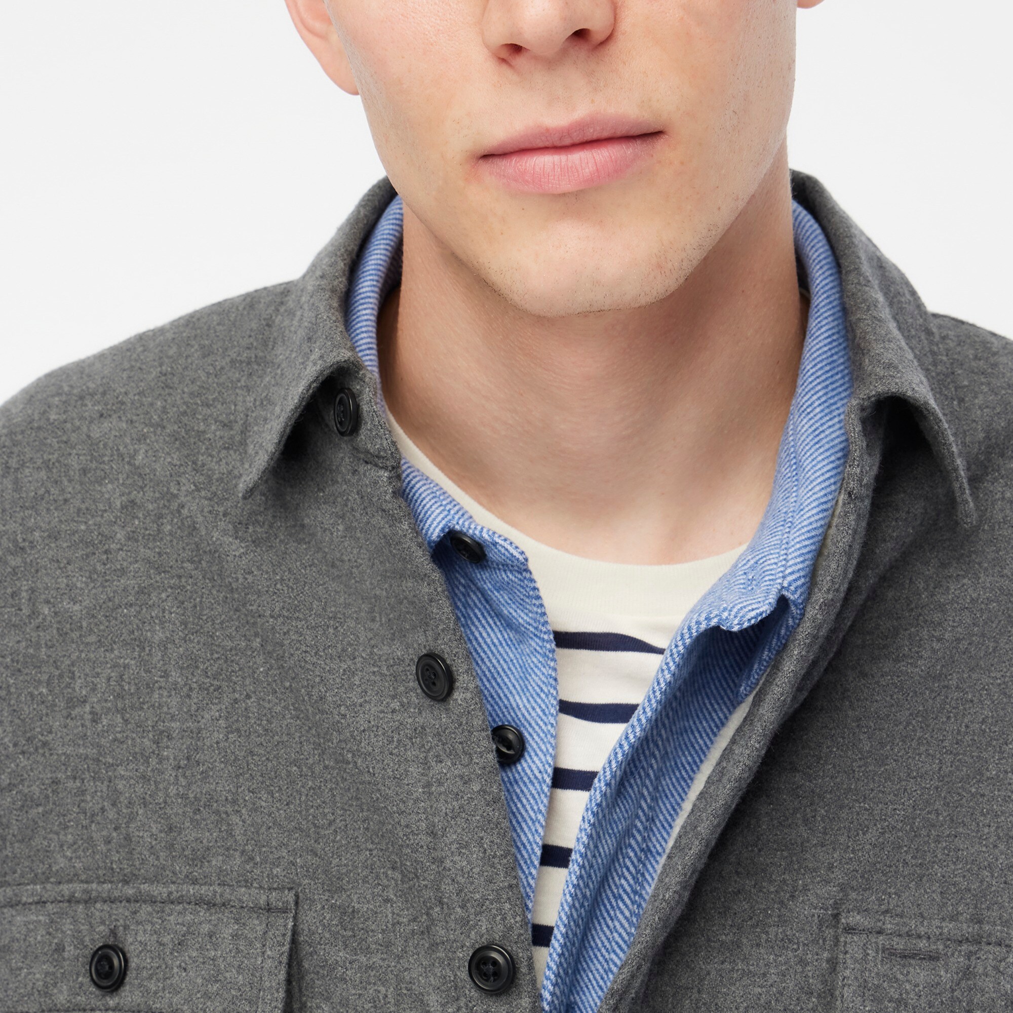 Sherpa-lined flannel shirt-jacket