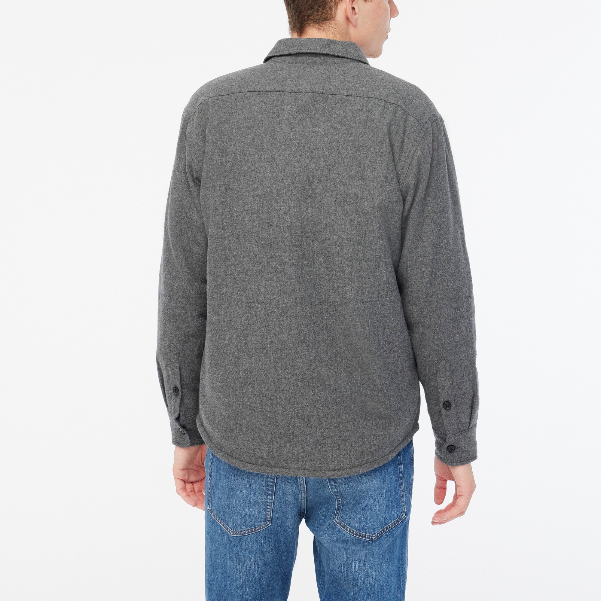 Sherpa-lined flannel shirt-jacket
