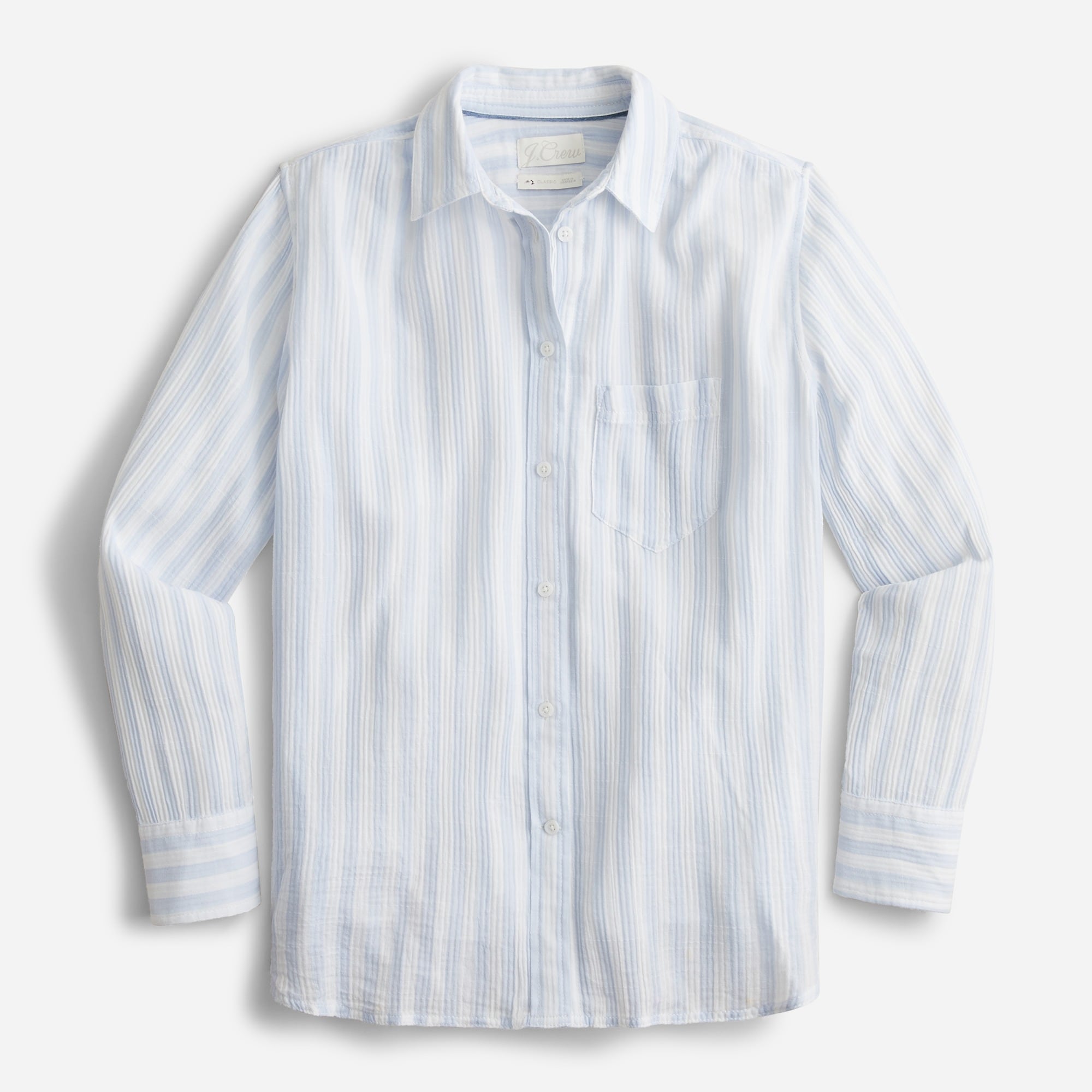 J.Crew Classicfit Soft Gauze Shirt In Stripe For Women
