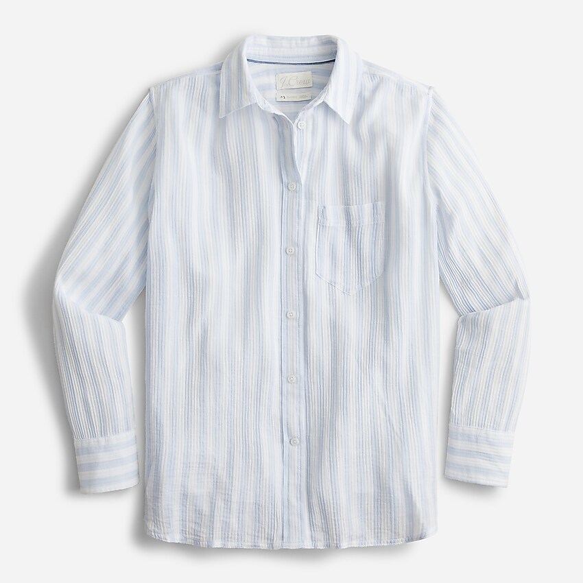 J.Crew: Classic-fit Soft Gauze Shirt In Stripe For Women