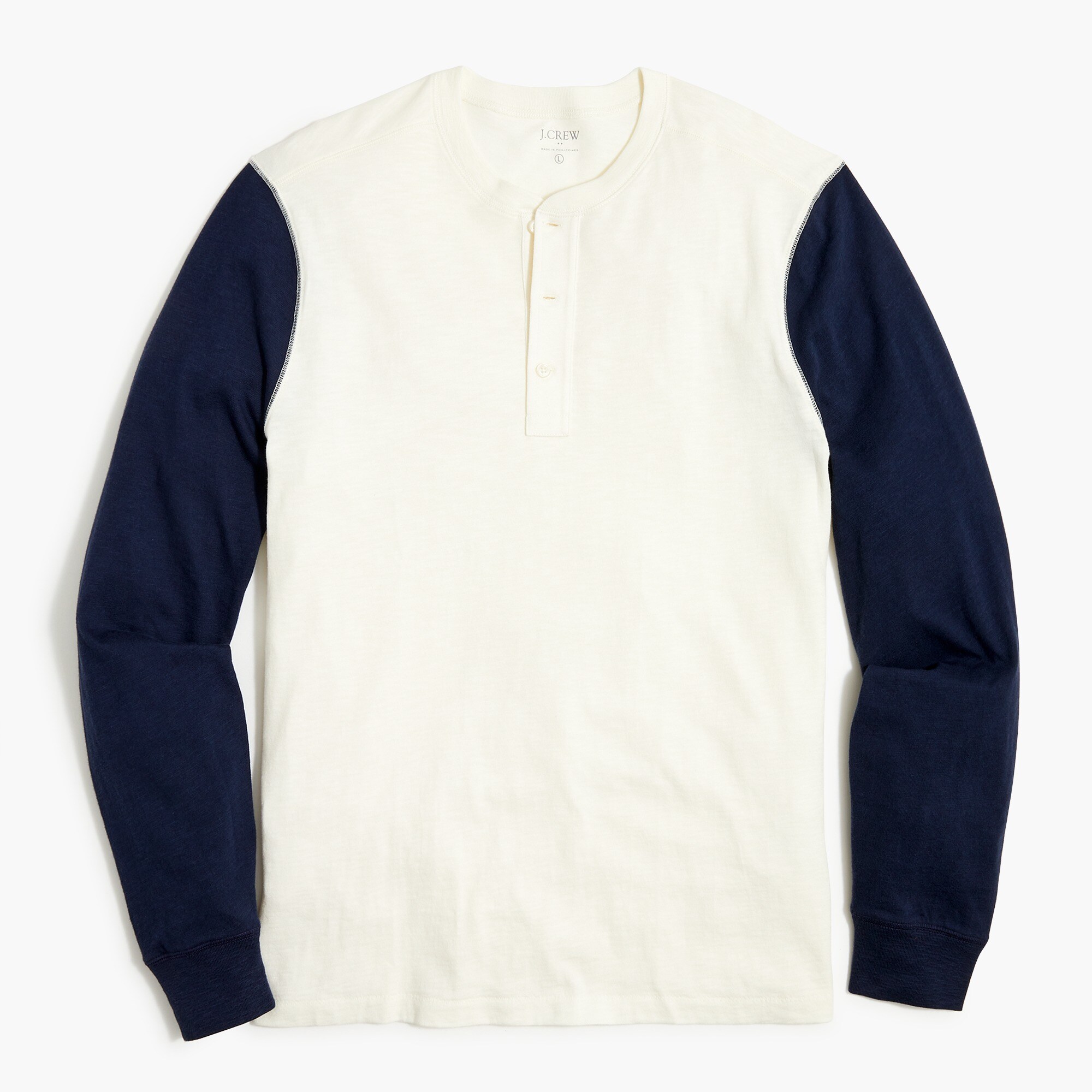 Long-sleeve slub henley