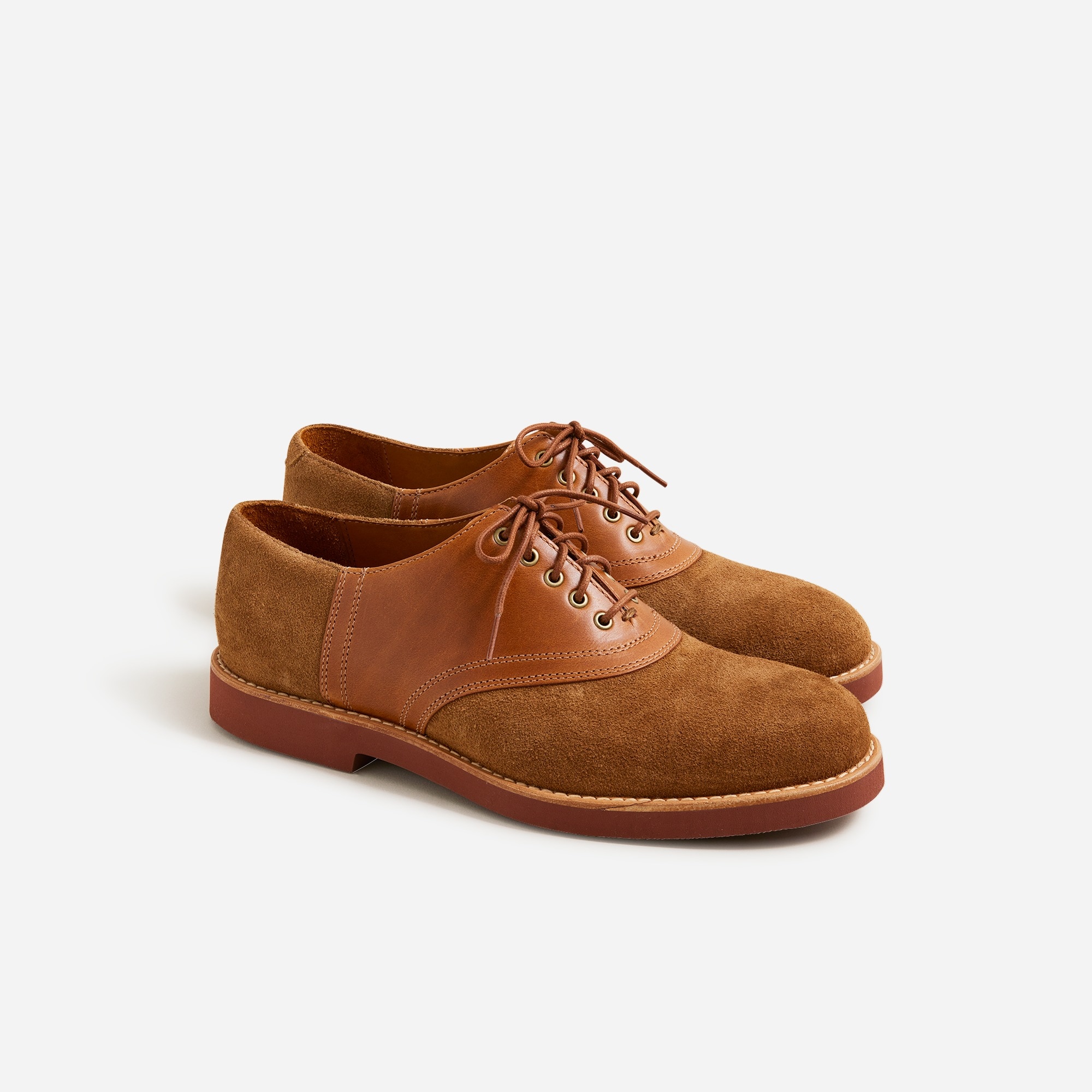 mens Pre-order Saddle shoes in leather and English suede