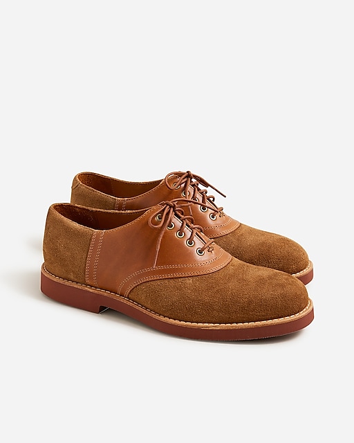 mens Saddle shoes in leather and English suede