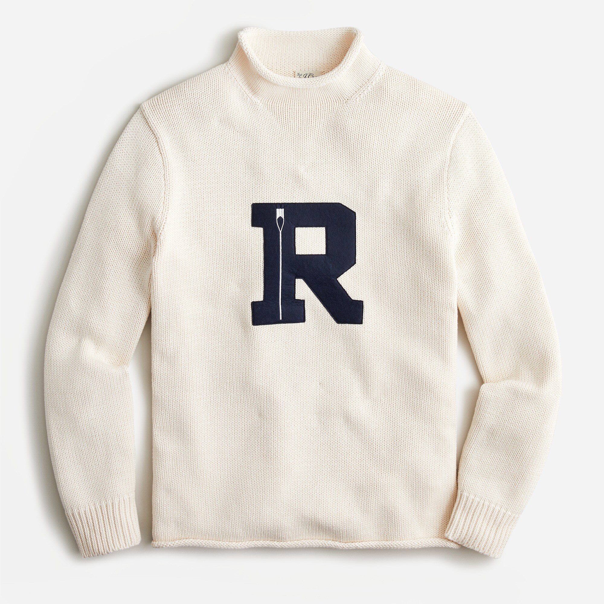 Heritage cotton Rollneck™ letter sweater