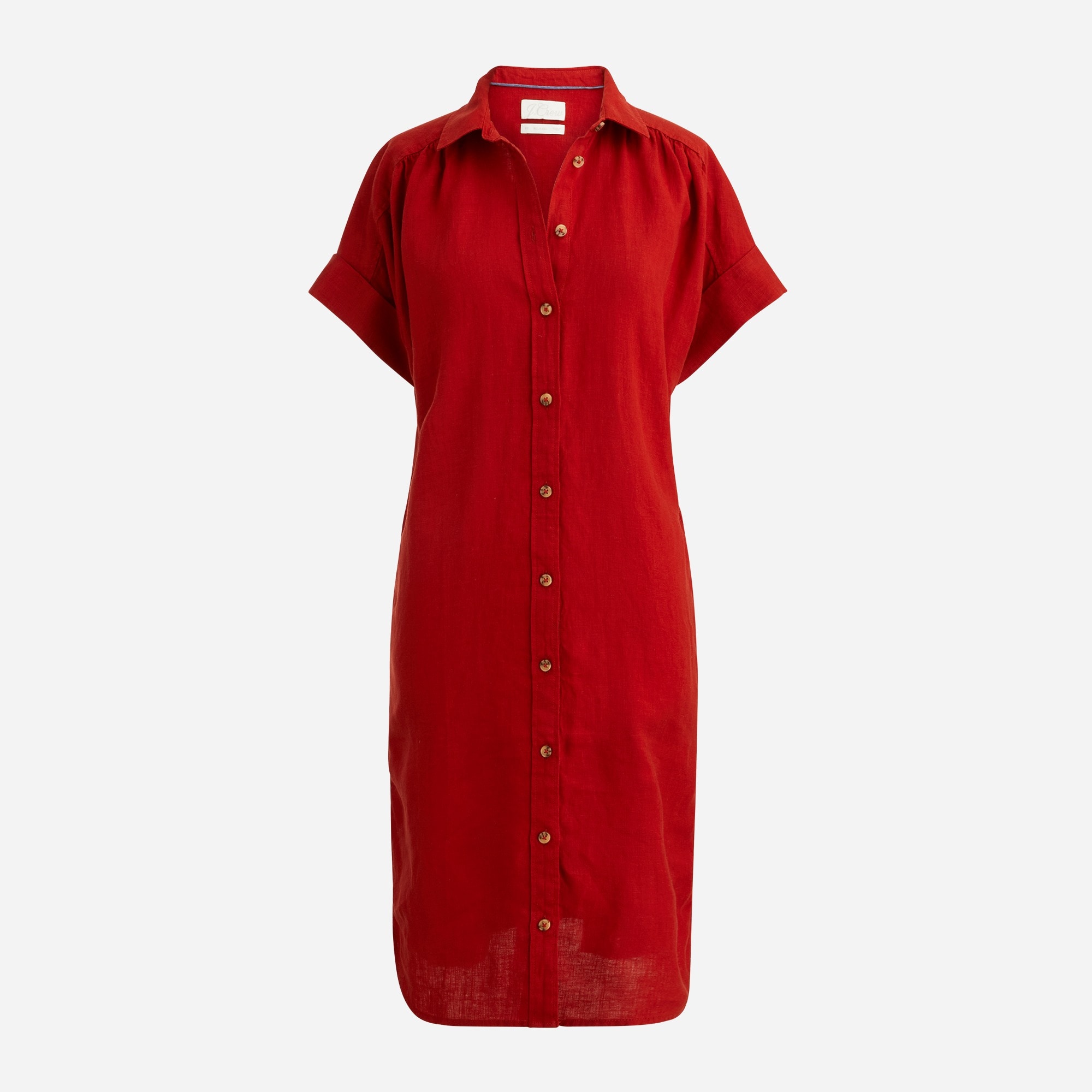 j crew linen shirt dress Relaxed-fit Linen Shirt-dress For Women