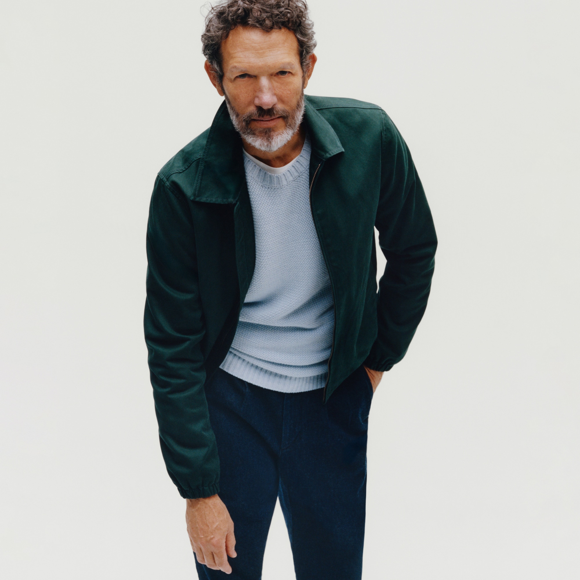 Harrington jacket in cotton twill