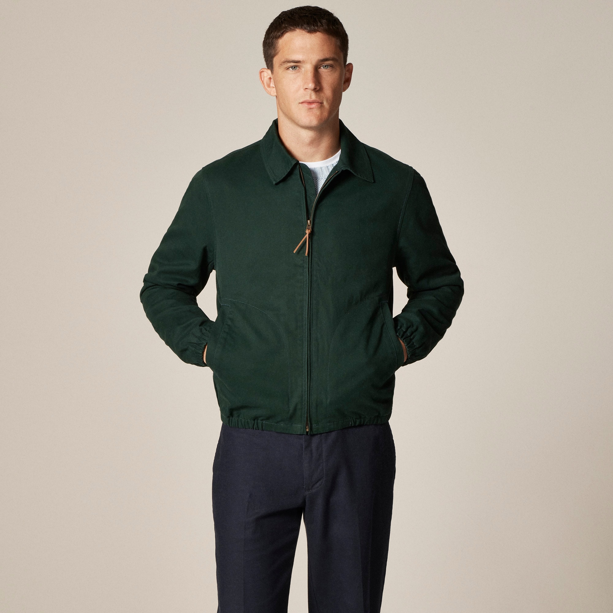 Harrington jacket in cotton twill