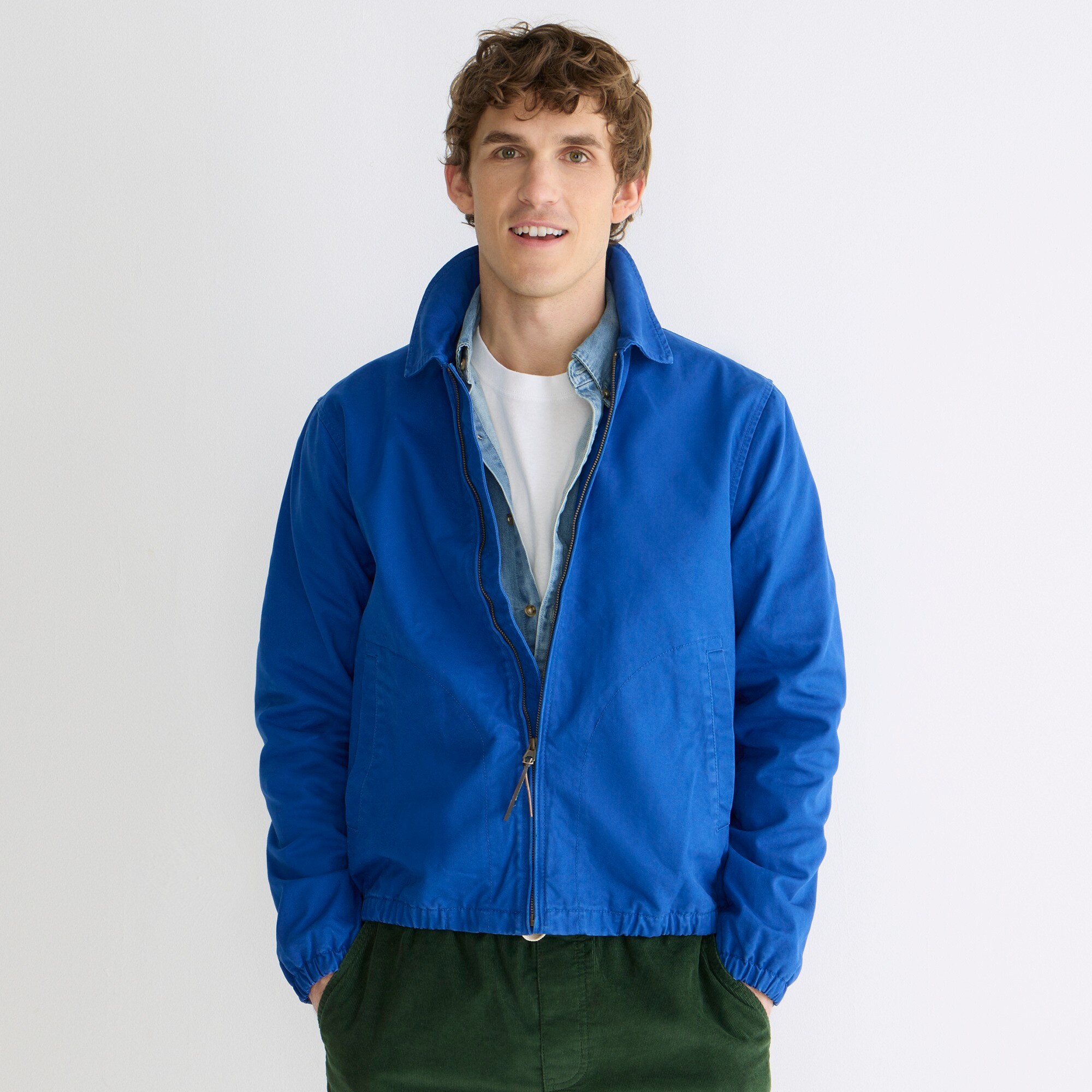 J.Crew: Harrington Jacket In Cotton Twill For Men