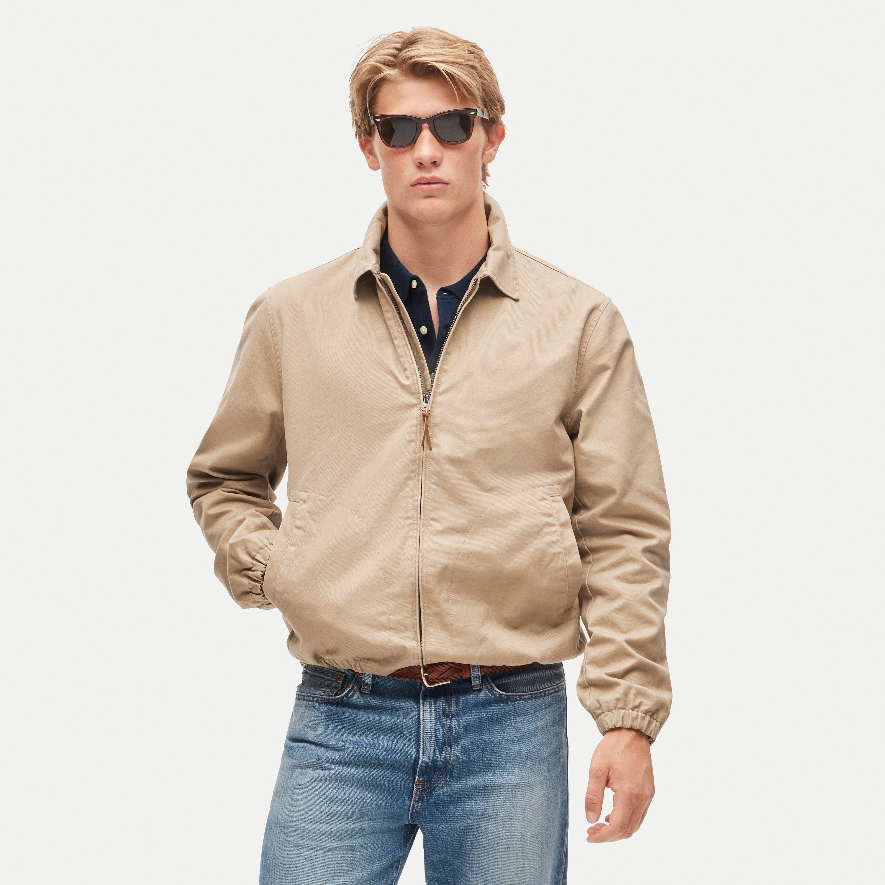 Harrington jacket in cotton twill