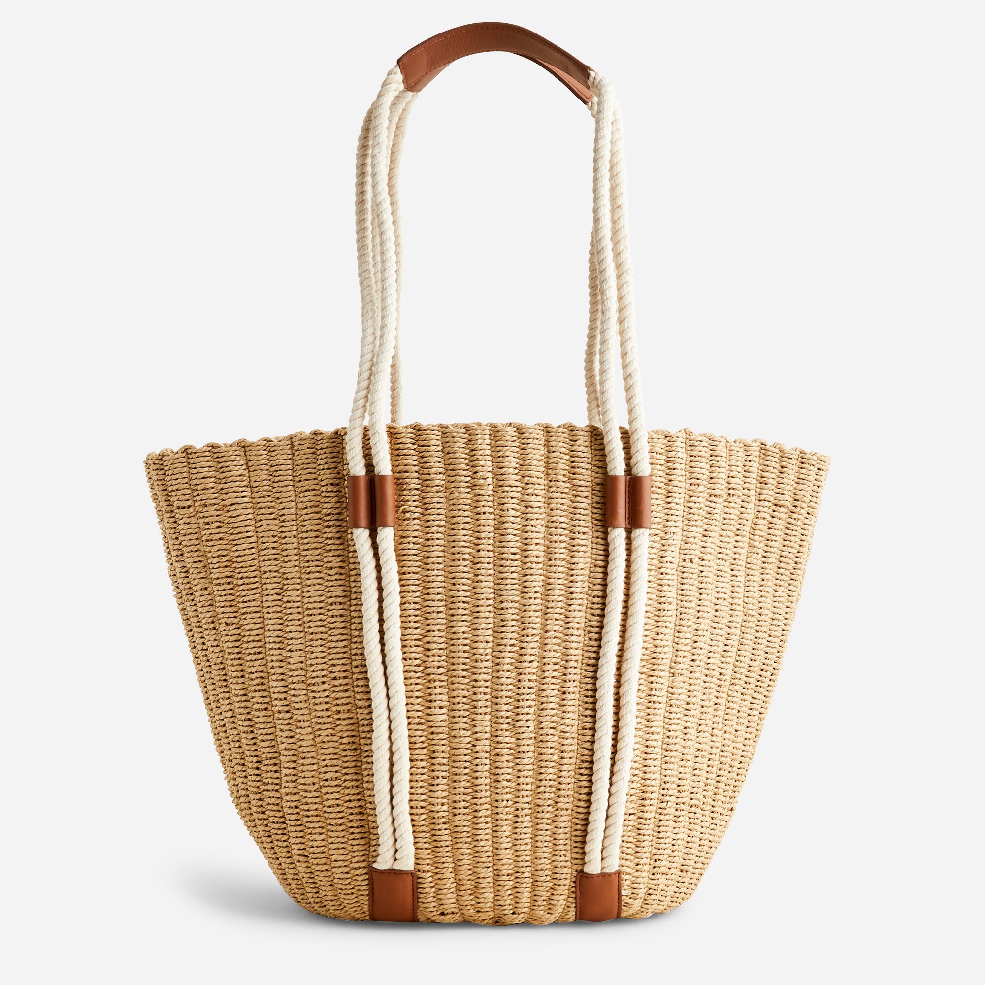 J.CREW☆Woven market tote トートバッグ かご 関税/送料込 Woven-straw Market Tote With Rope Handles For Women | J.Crew