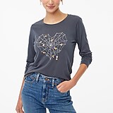 Long-sleeve candy spiderweb graphic tee
