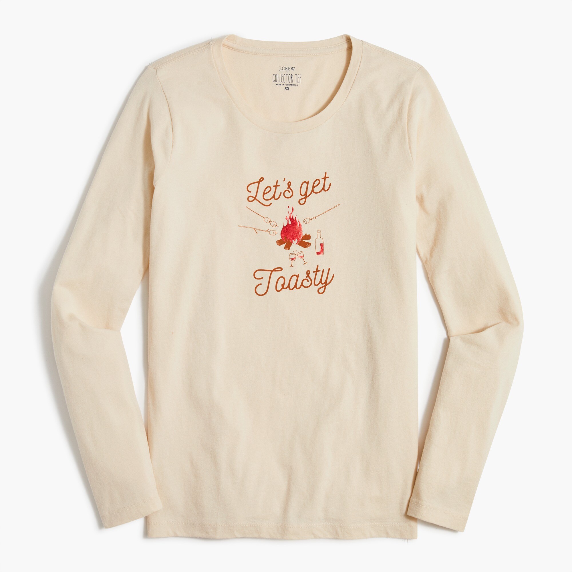 long-sleeve "let's get toasty" graphic tee for women