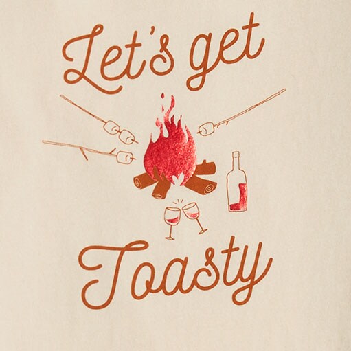 Long-sleeve "let's get toasty" graphic tee LETS GET TOASTY factory: long-sleeve "let's get toasty" graphic tee for women