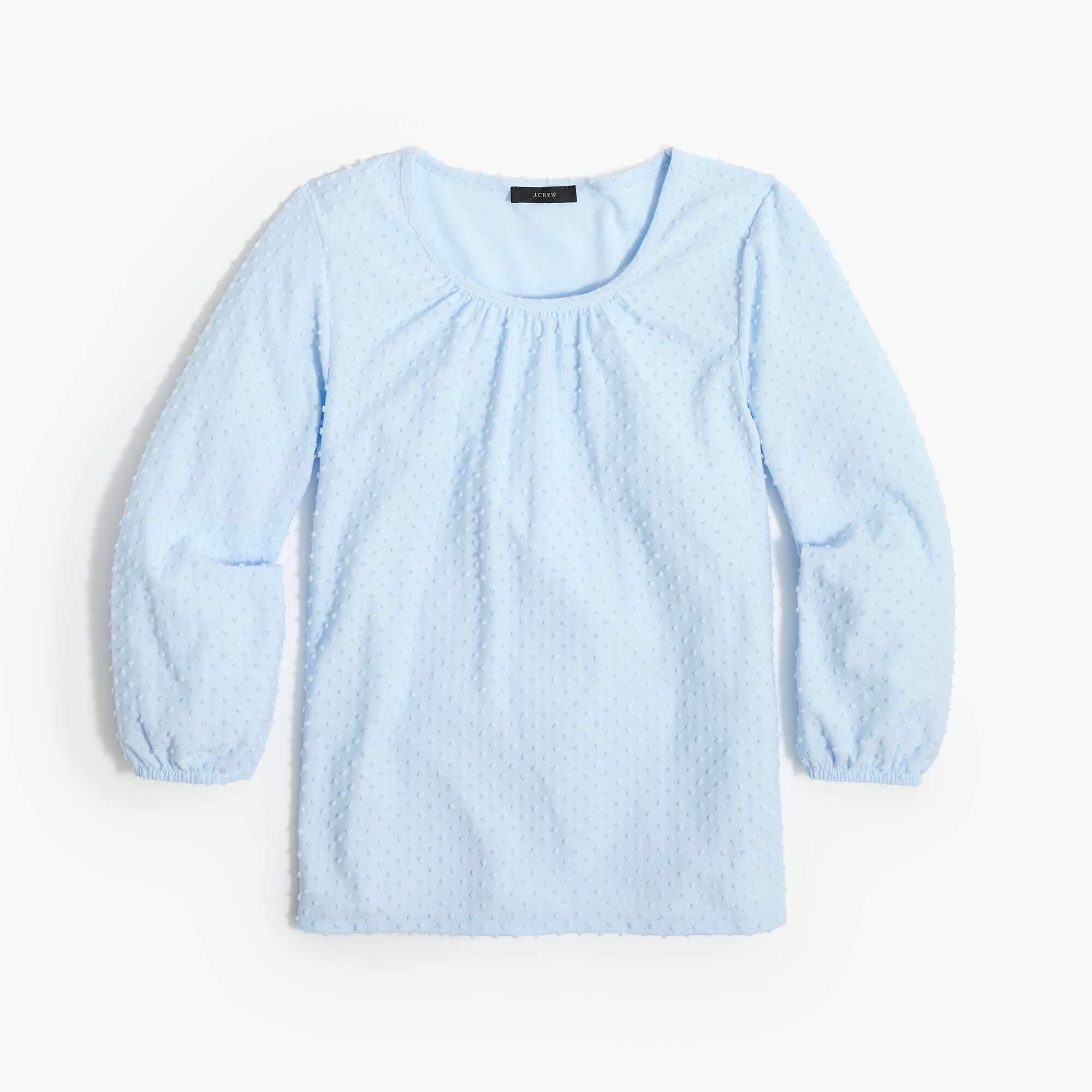 poet-sleeve clip-dot top for women