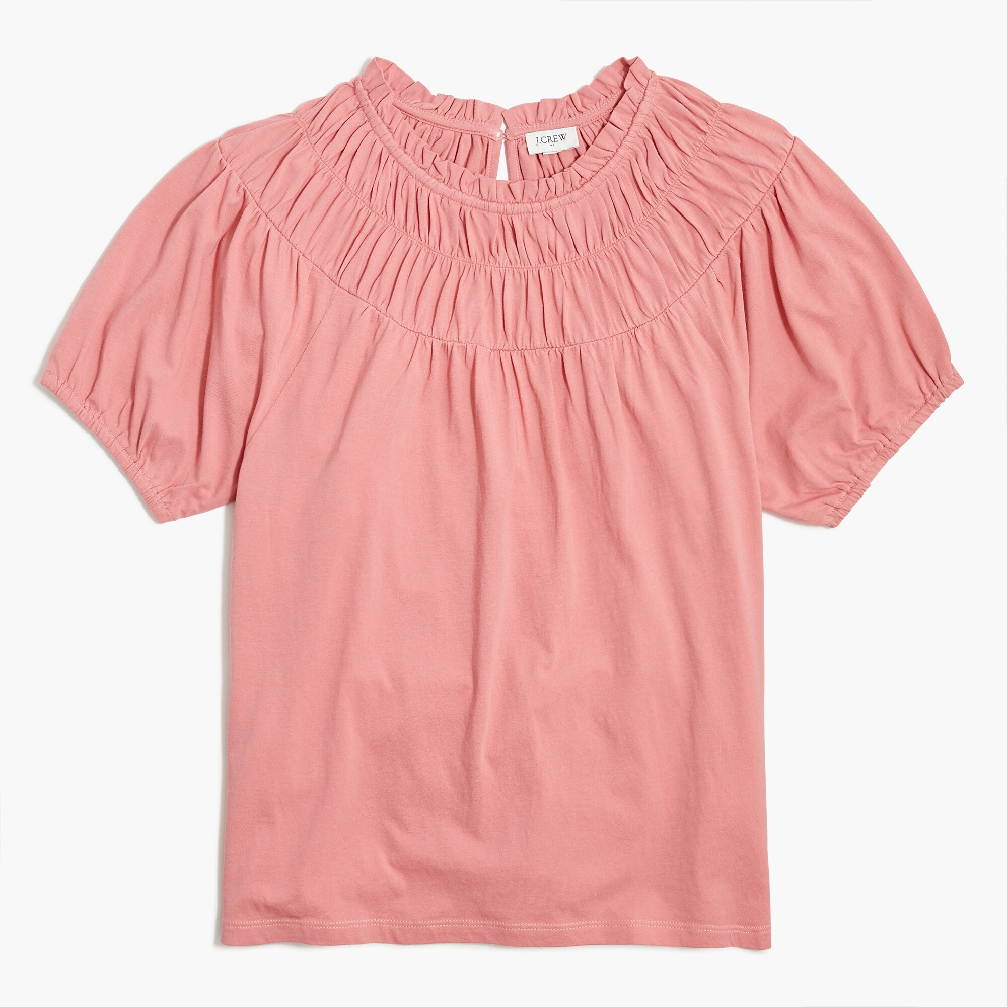 factory: circle smocked tee for women, right side, view zoomed