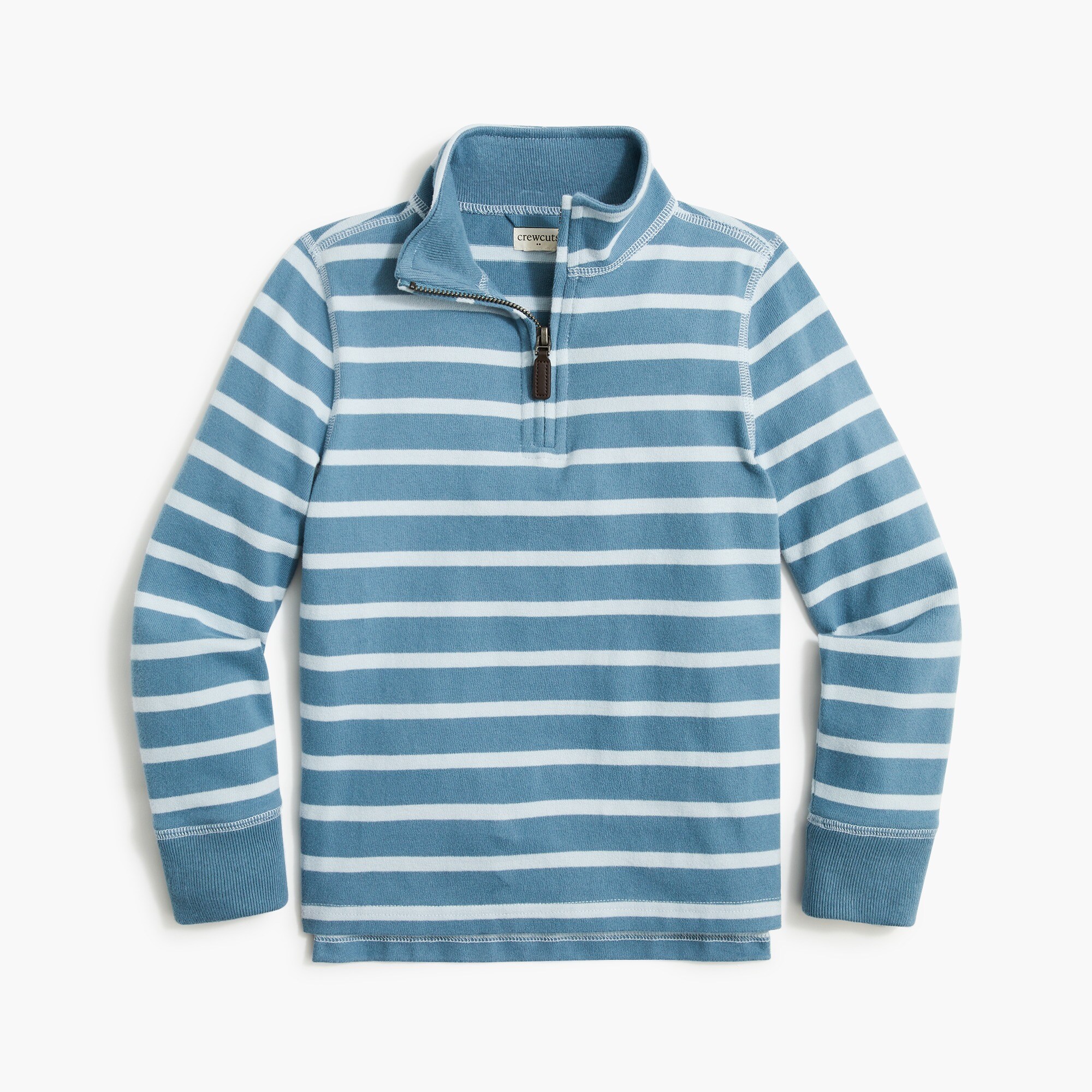 Boys' striped sueded half-zip popover sweatshirt