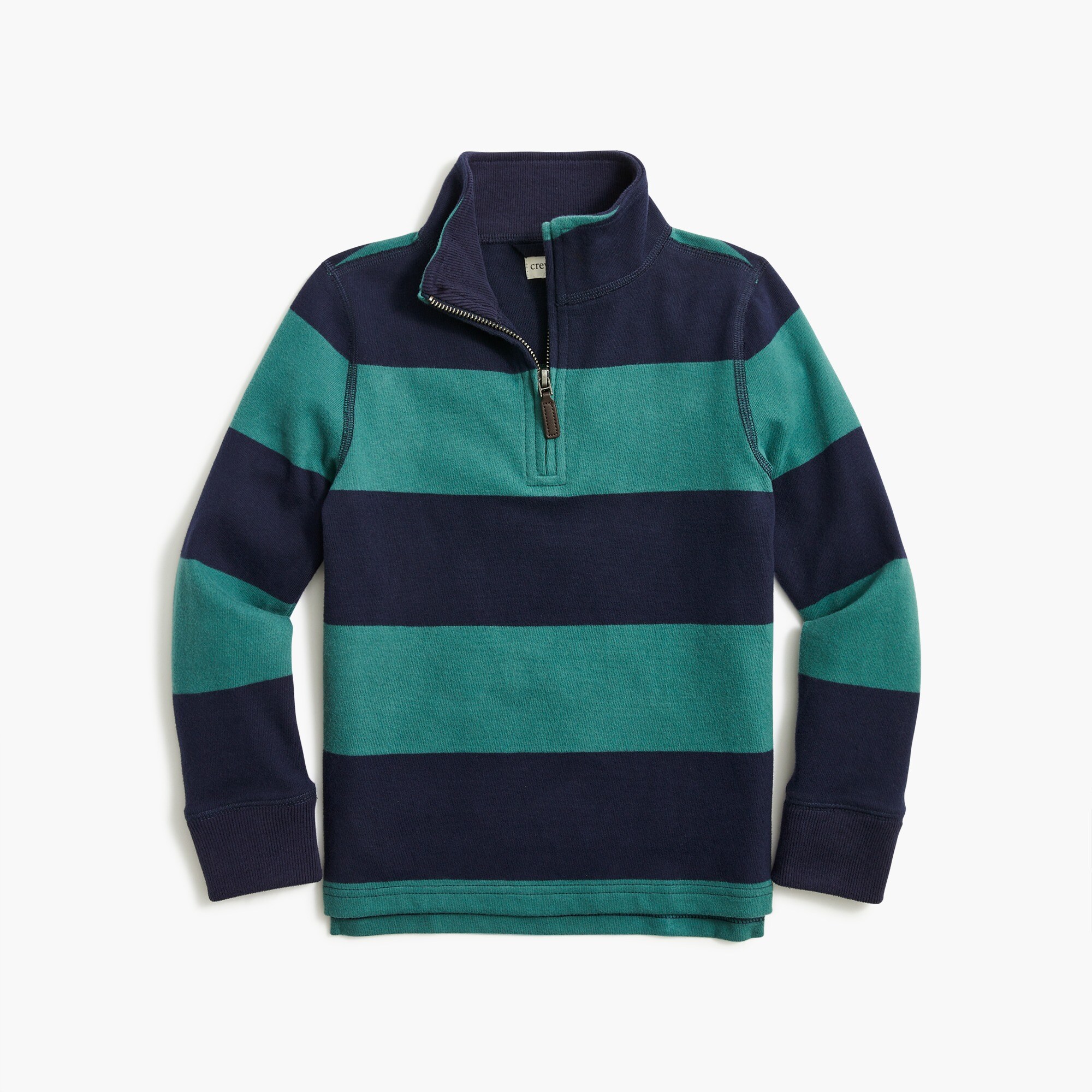 Boys' striped sueded half-zip popover sweatshirt