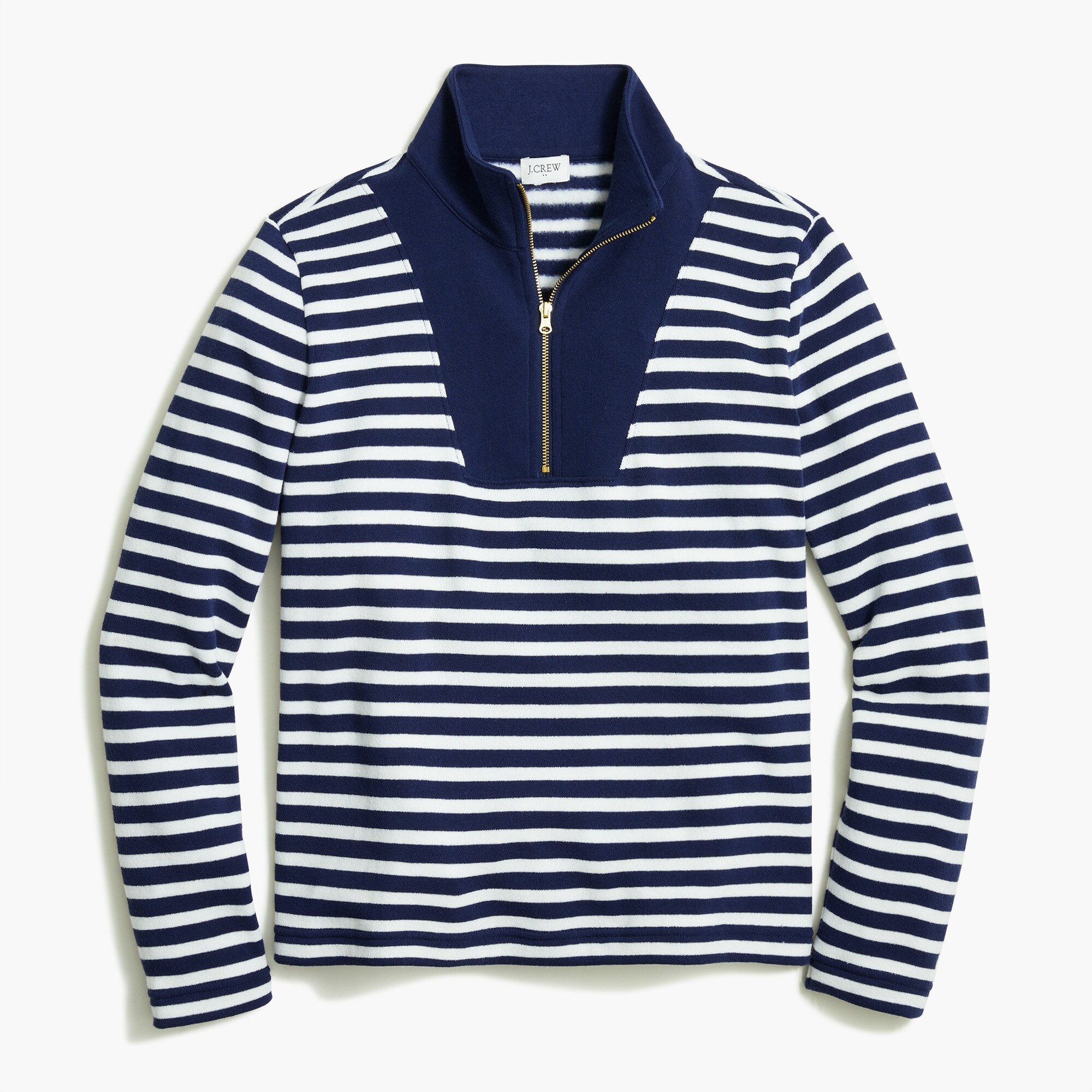Striped half-zip sweatshirt in cloudspun fleece