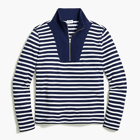  Striped half-zip sweatshirt in cloudspun fleece