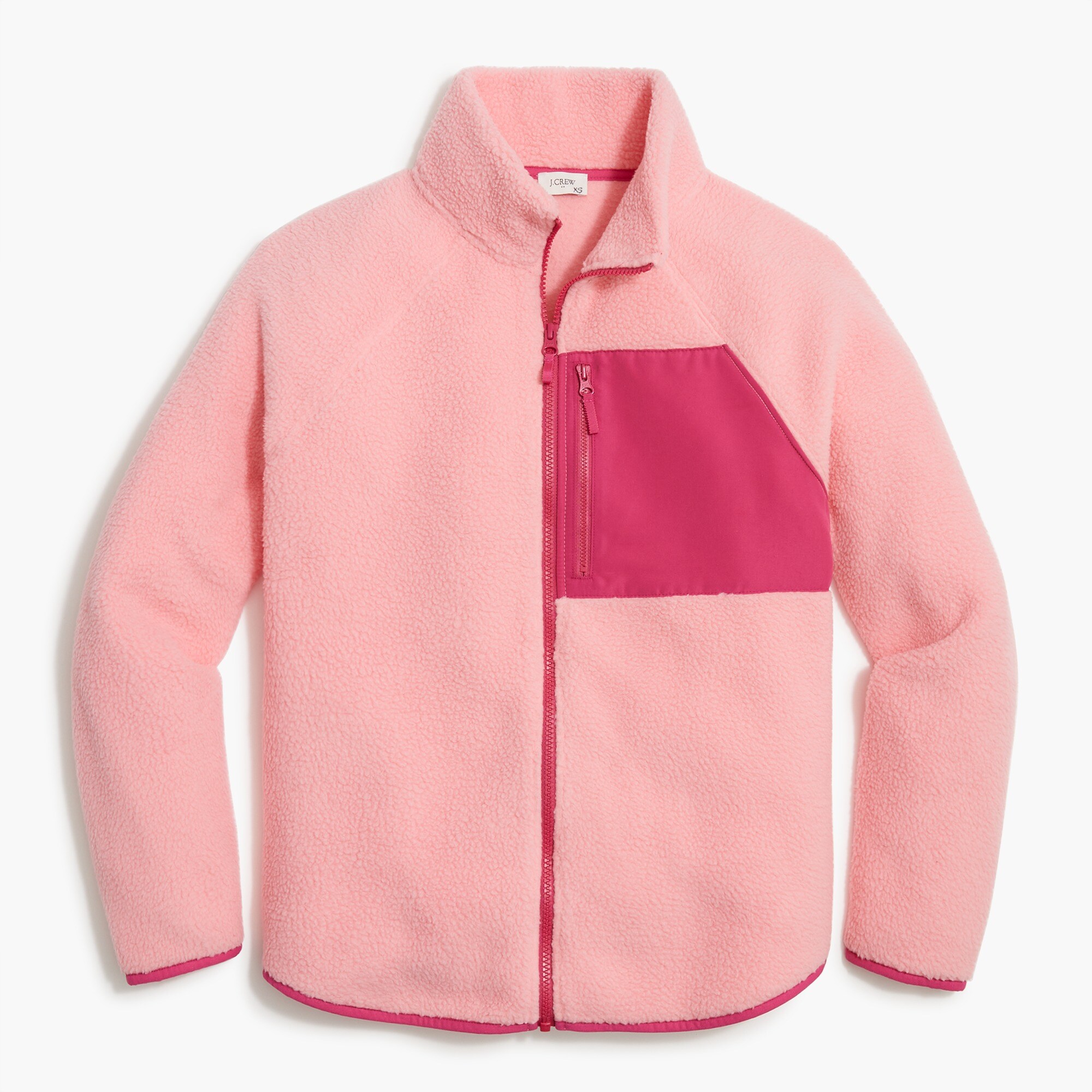 Woven sherpa zip-up