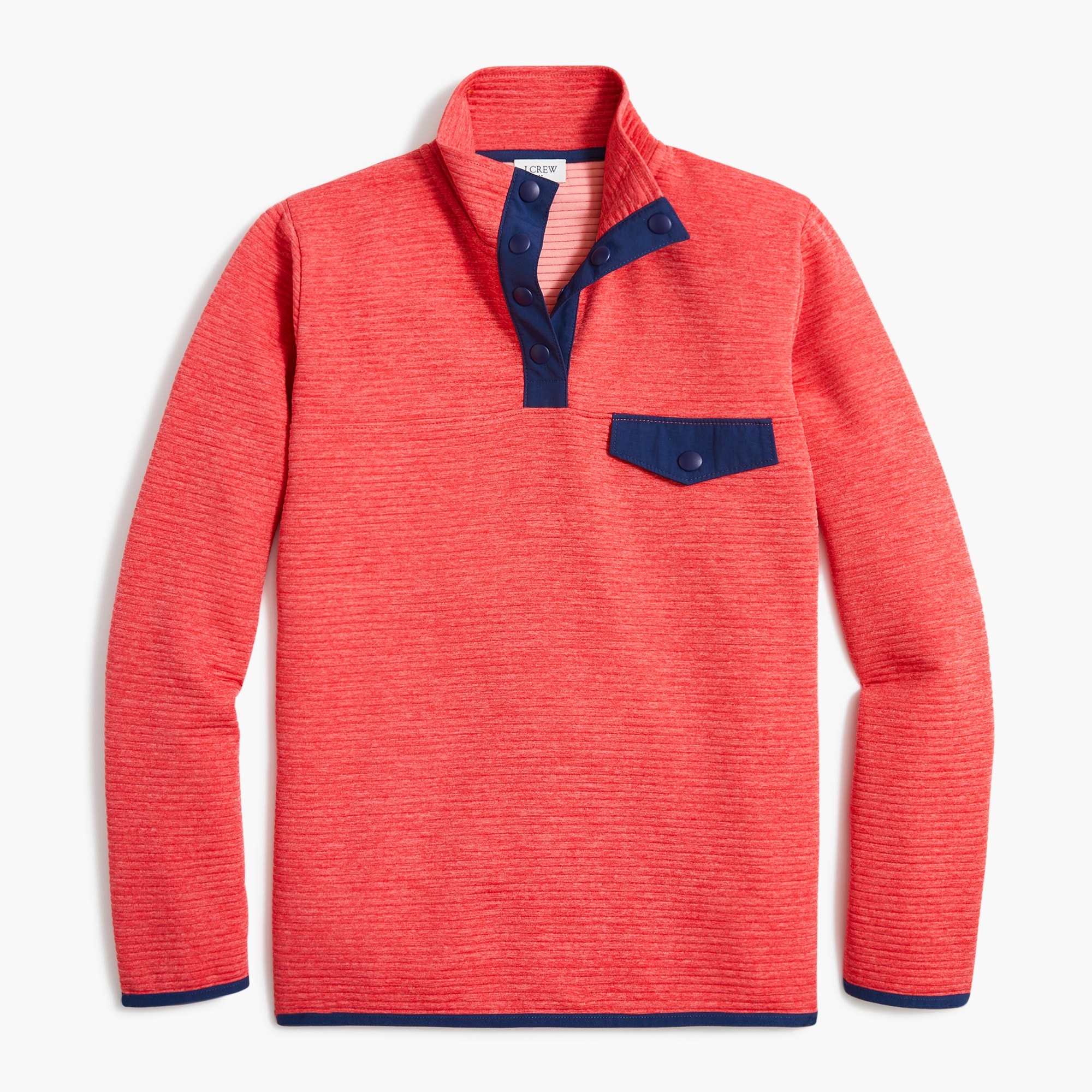 Quilted snap-front pullover
