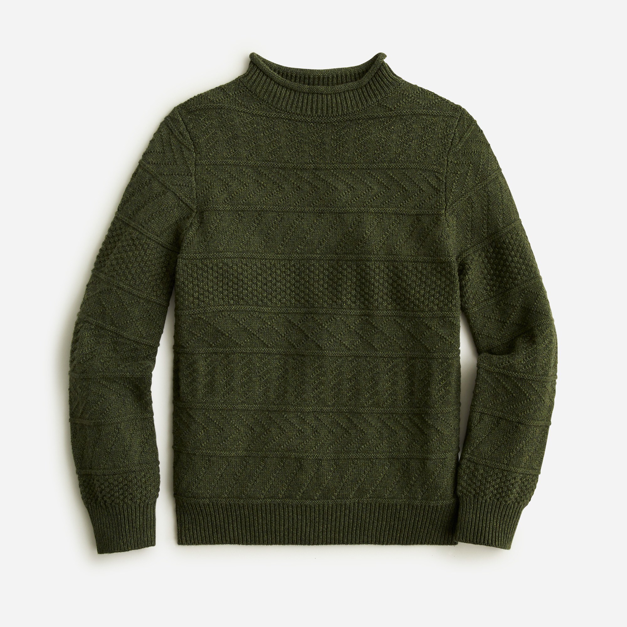 Kids' Rollneck™ sweater in guernsey stitch