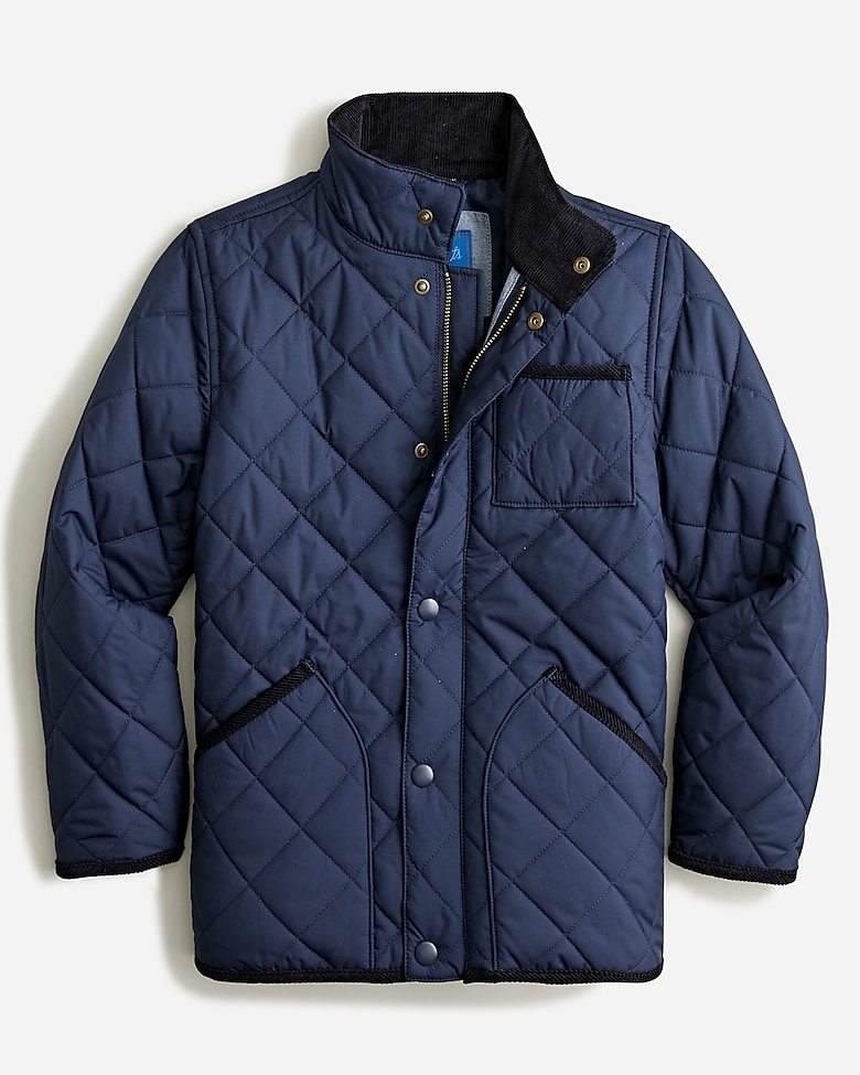 J.Crew: Kids' Quilted Field Jacket In Recycled Polyester For Boys