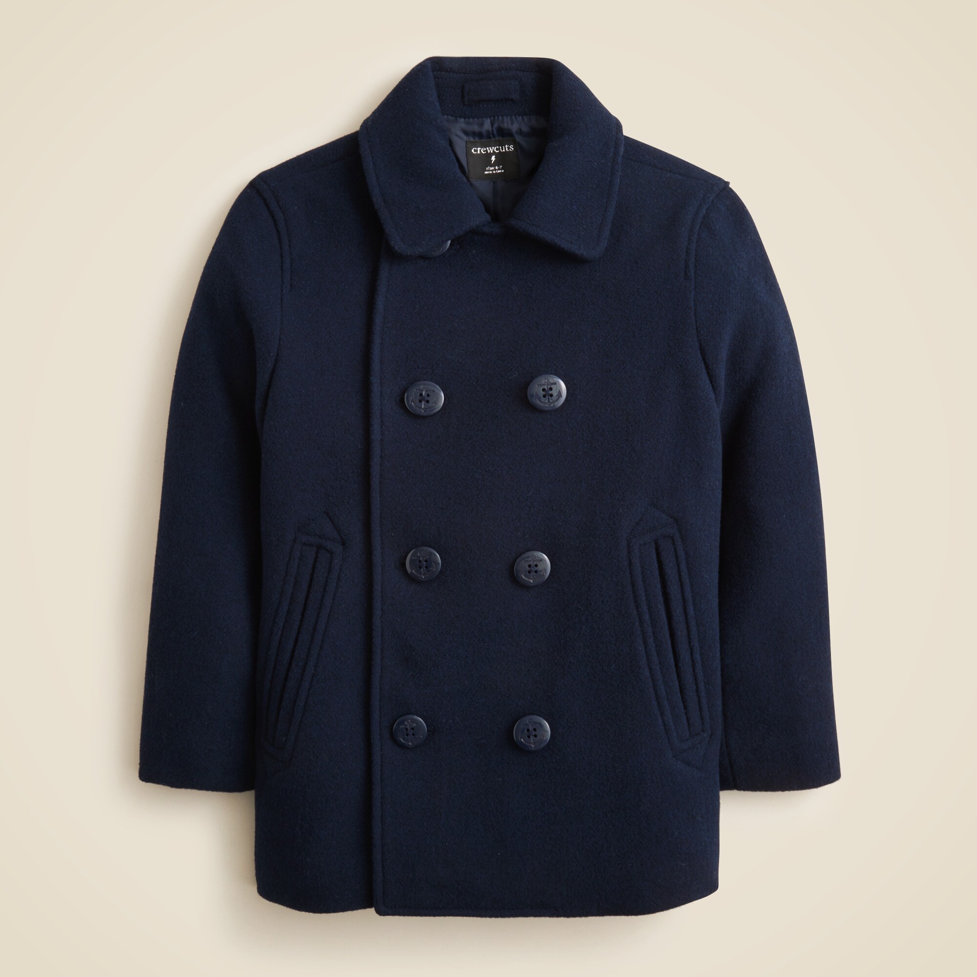 Kids' relaxed wool-blend peacoat
