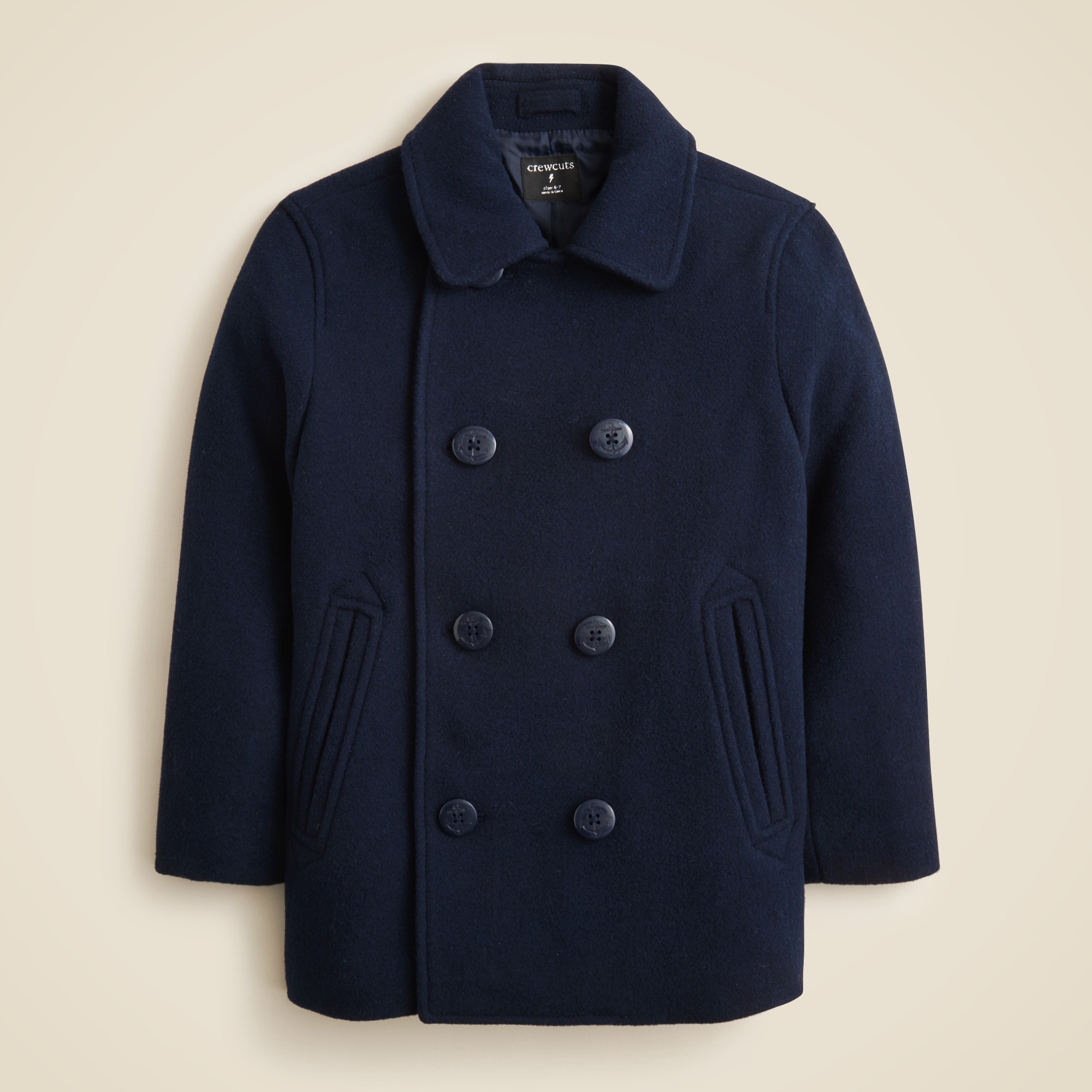 Kids' relaxed wool-blend peacoat