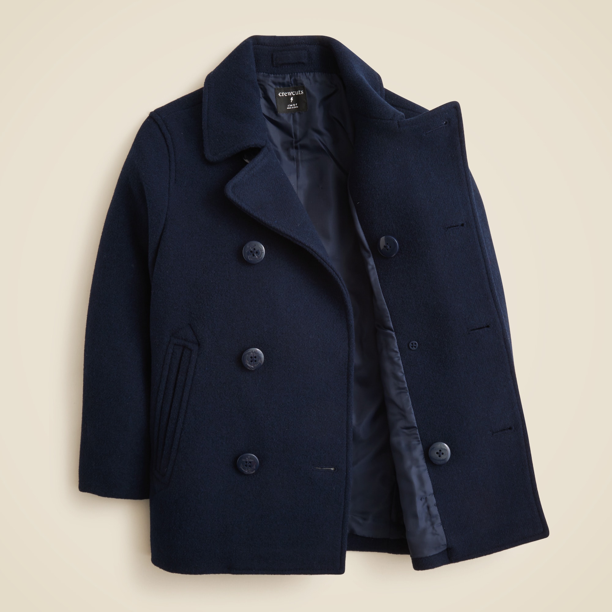 J.Crew Kids Relaxed Wool blend Peacoat For Boys