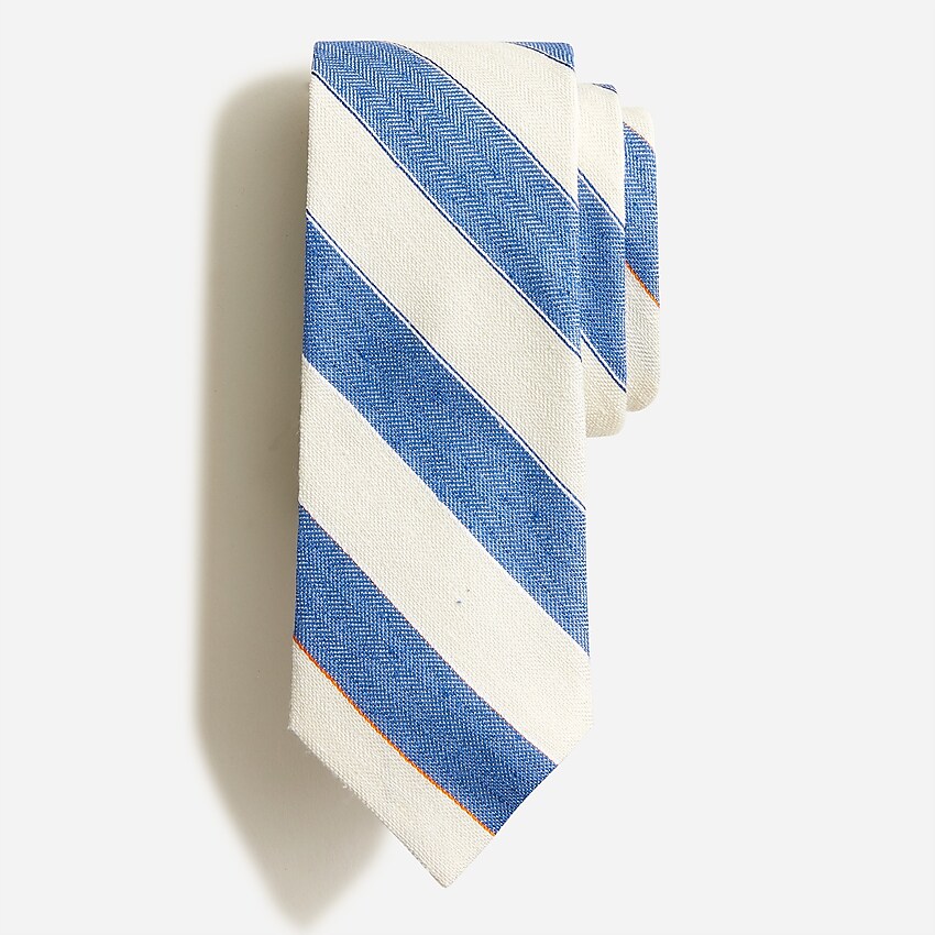 j.crew: silk tie in herringbone stripe for men, right side, view zoomed