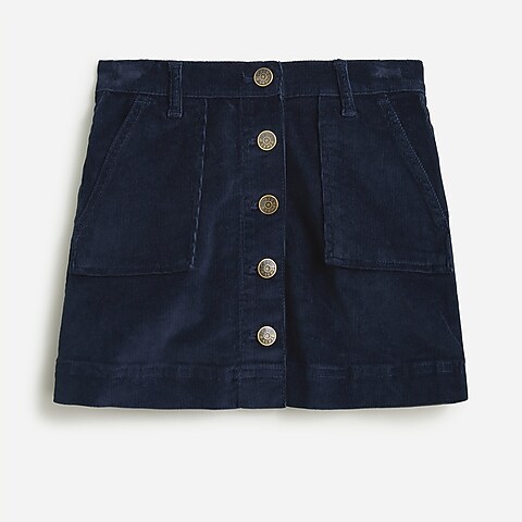 girls Girls' patch-pocket corduroy skirt