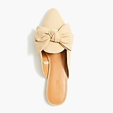 Faux-suede bow mules