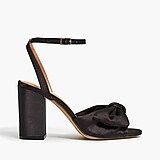 Sateen knotted heeled sandals