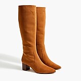 Sueded heeled knee-high boots