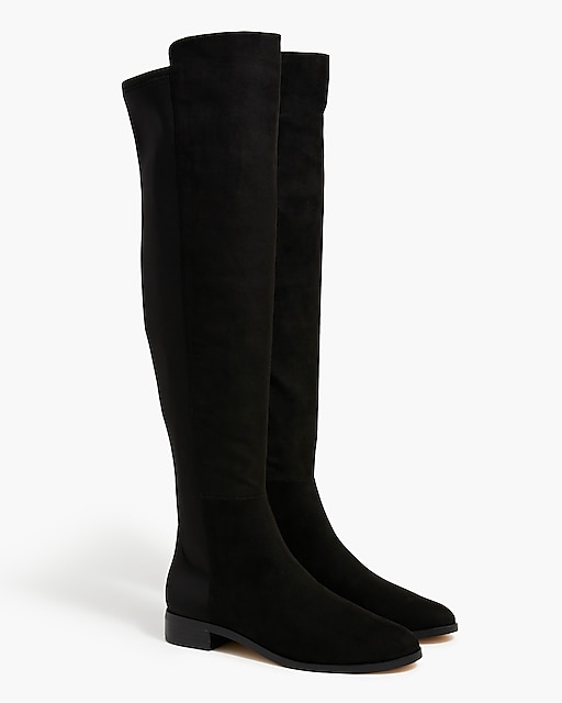  Sueded knee-high boots with stretch