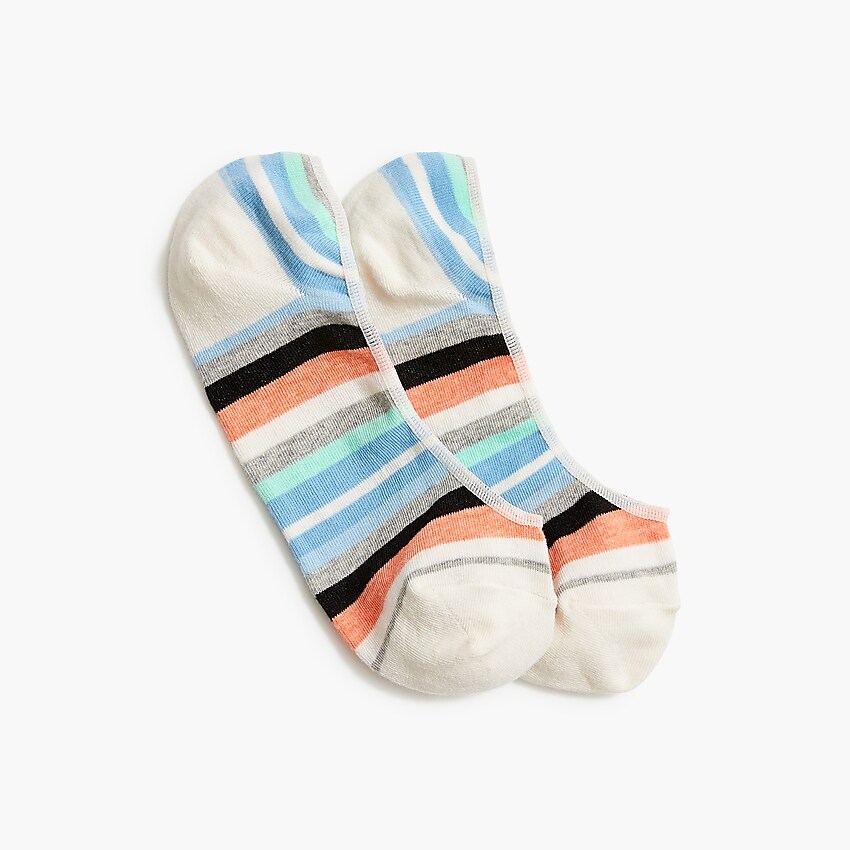 factory: multicolor-stripes no-show socks for women, right side, view zoomed