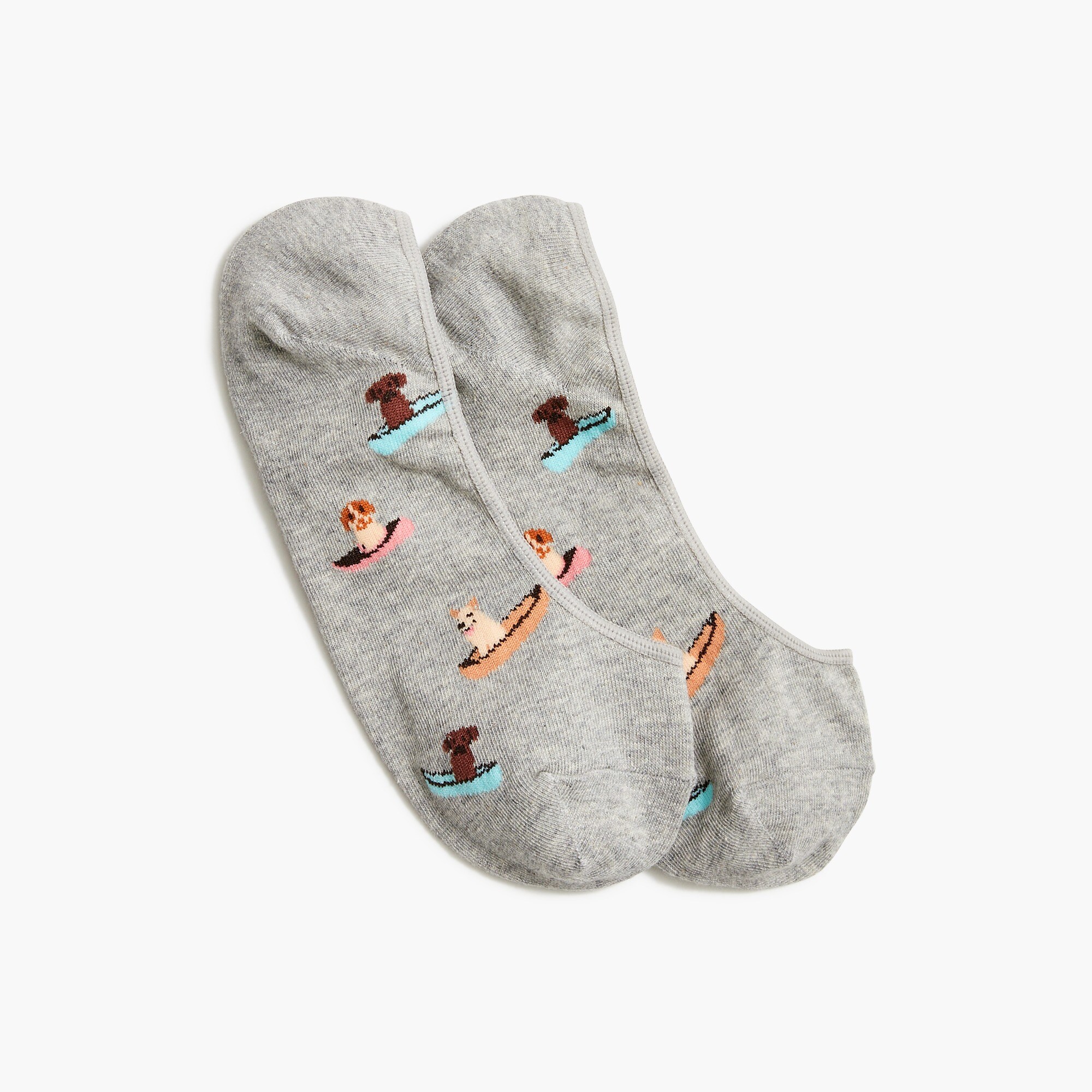 Dogs in canoes no-show socks