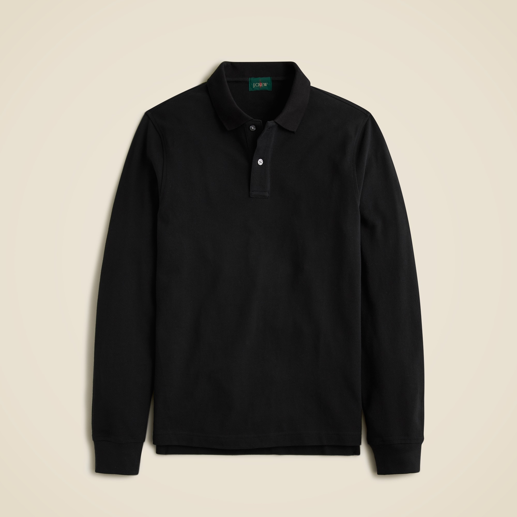  Slim long-sleeve classic piqu&eacute; polo shirt