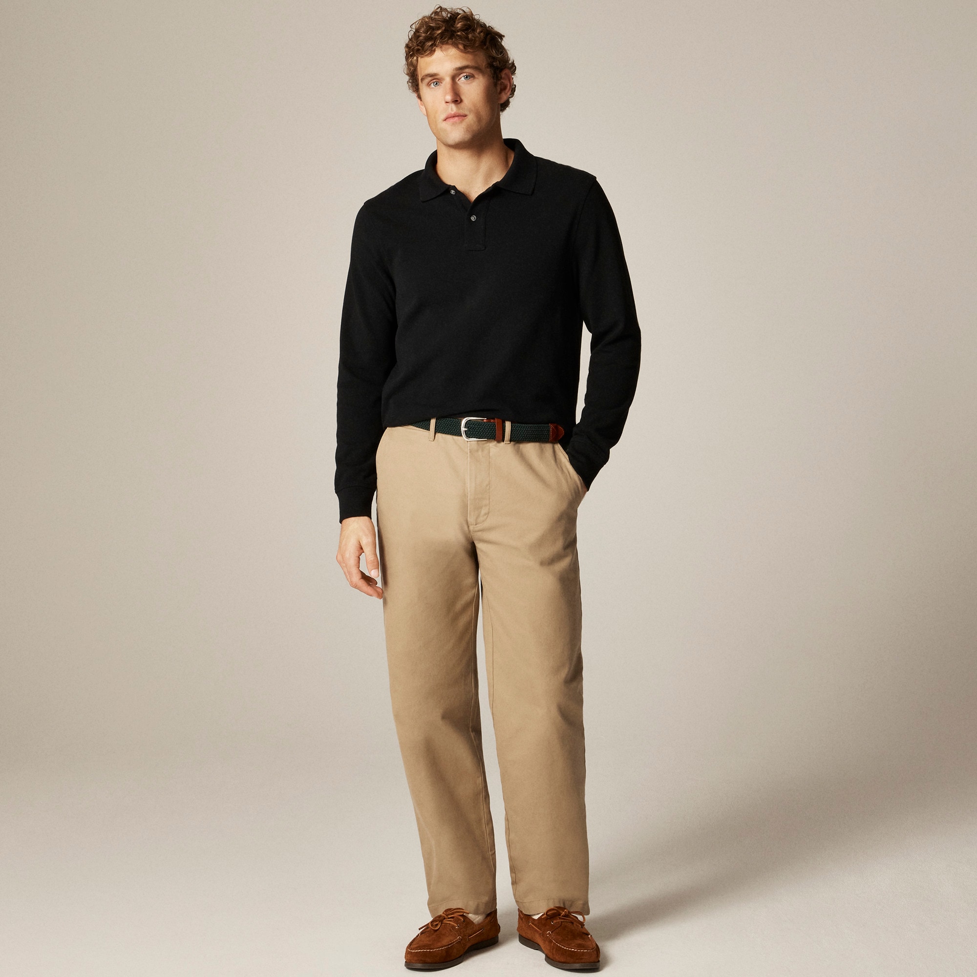 Long-sleeve classic piqué polo shirt