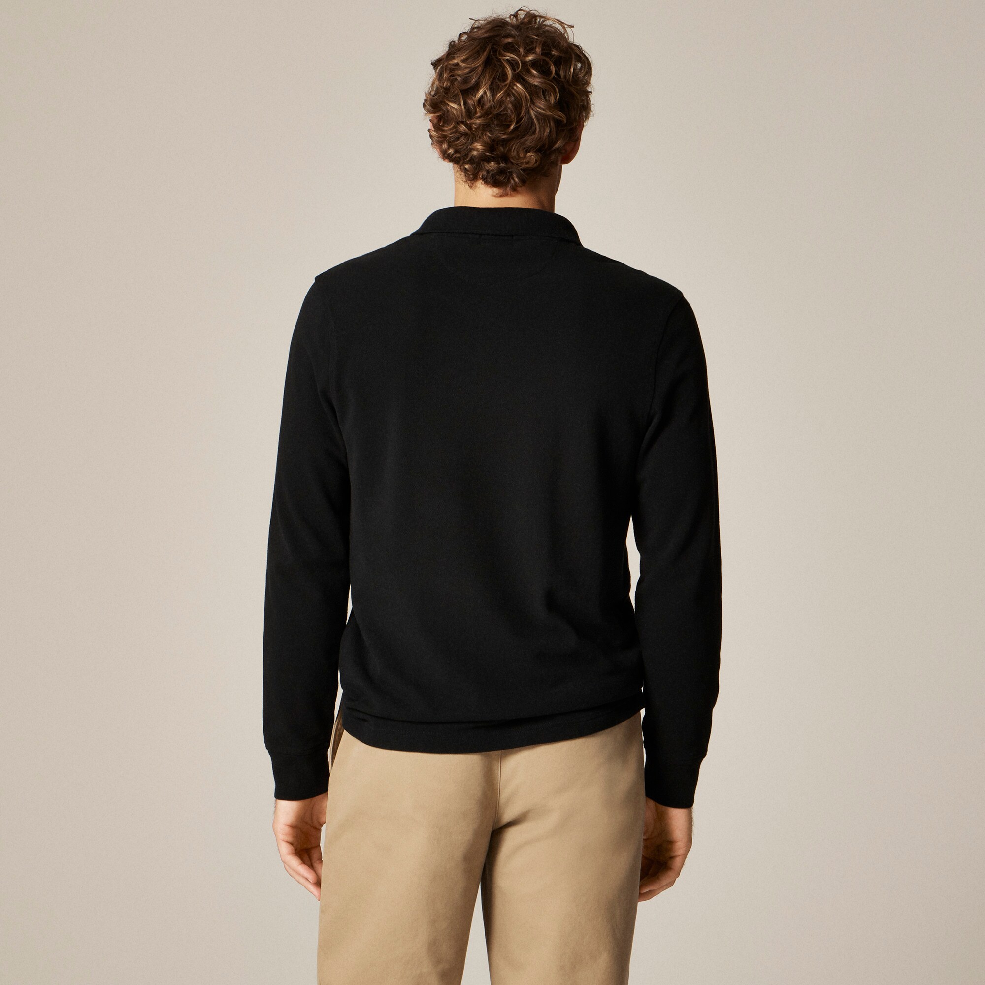 Long-sleeve classic piqué polo shirt