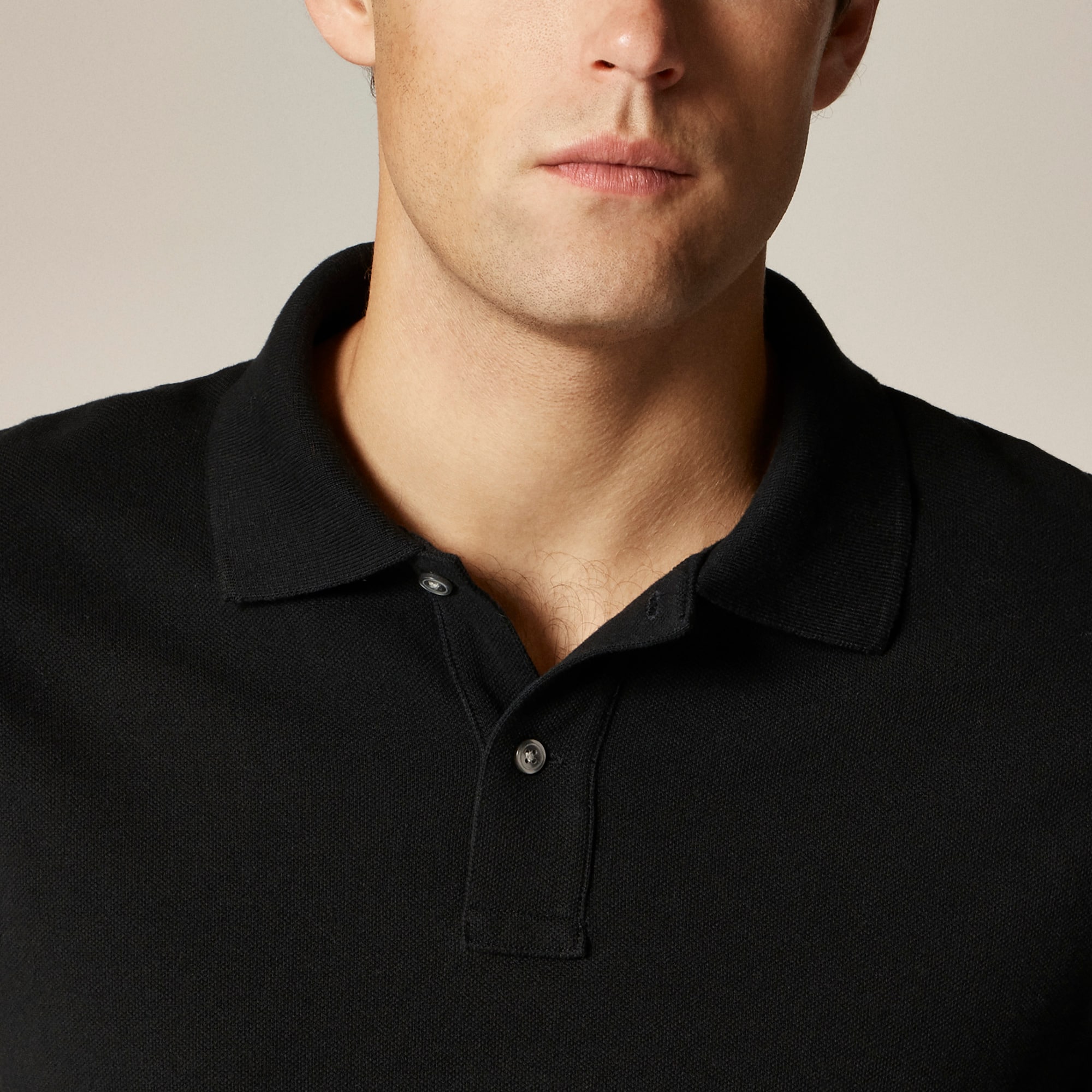 Long-sleeve classic piqué polo shirt